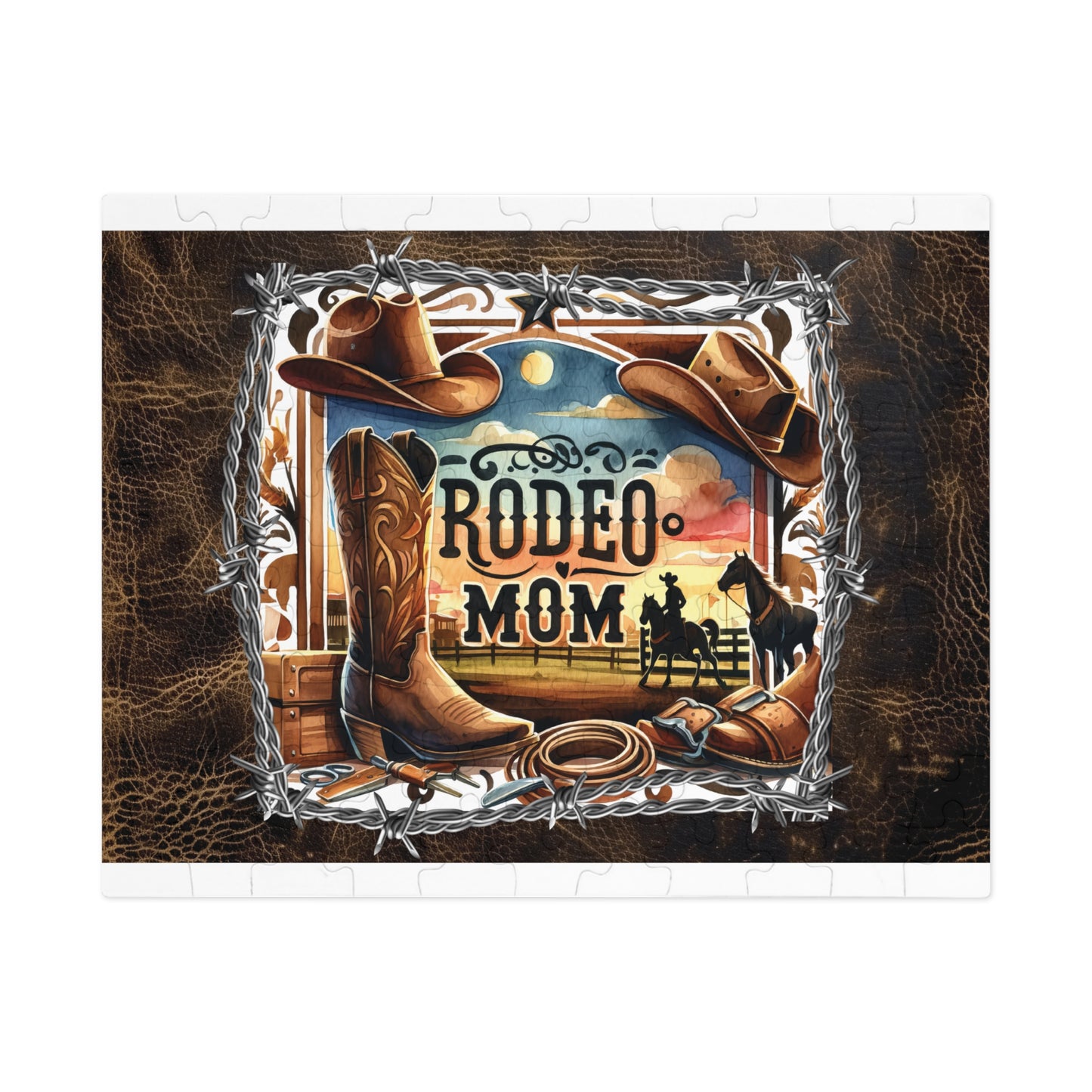 Puzzle, Western, Rodeo Mom, Personalised/Non-Personalised (30, 110, 252, 500,1000-Piece) awd-611