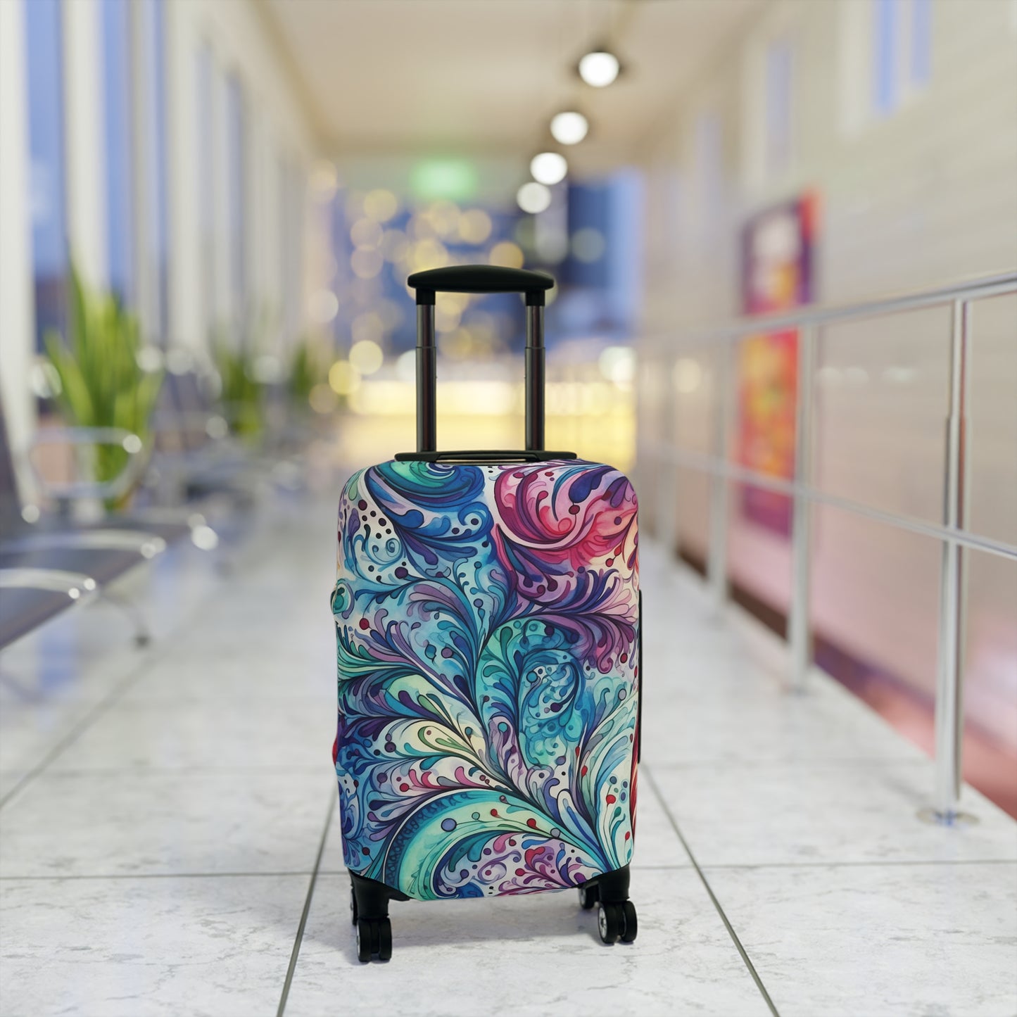 Luggage Cover, Rainbow Paisley