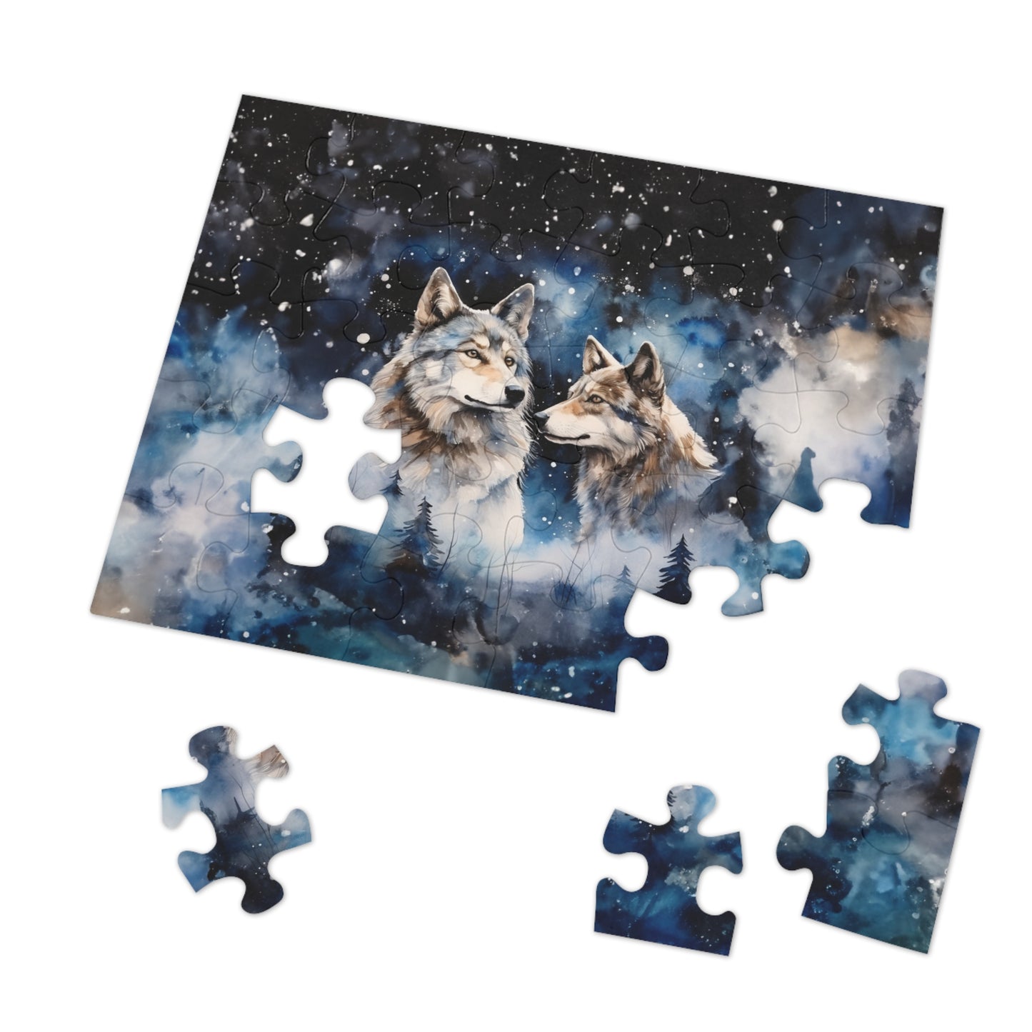 Puzzle, Wolves, Personalised/Non-Personalised (30, 110, 252, 500,1000-Piece) Awd-547