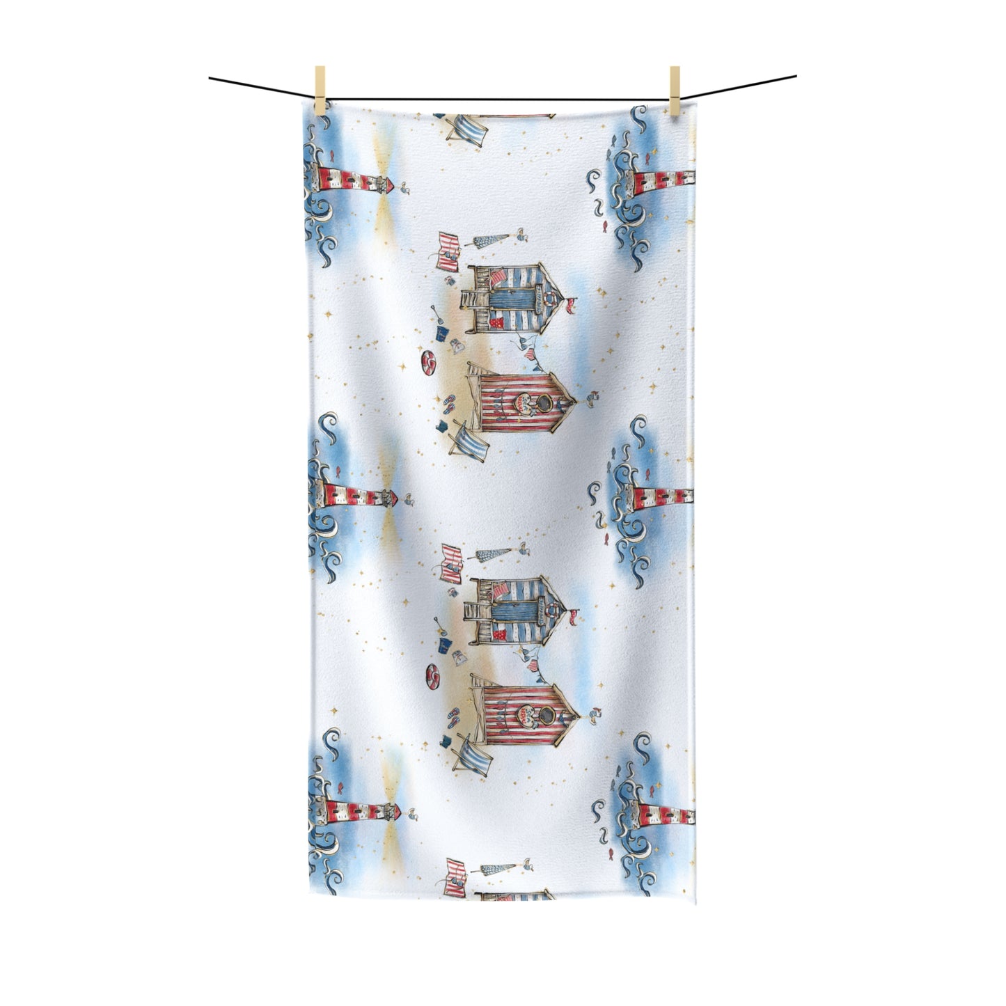 Beach Towel, Beach Huts, Polycotton Towel