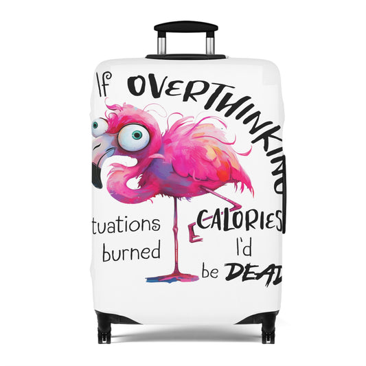 Luggage Cover, Flamingos, If overthinking burned Calories, awd-4021