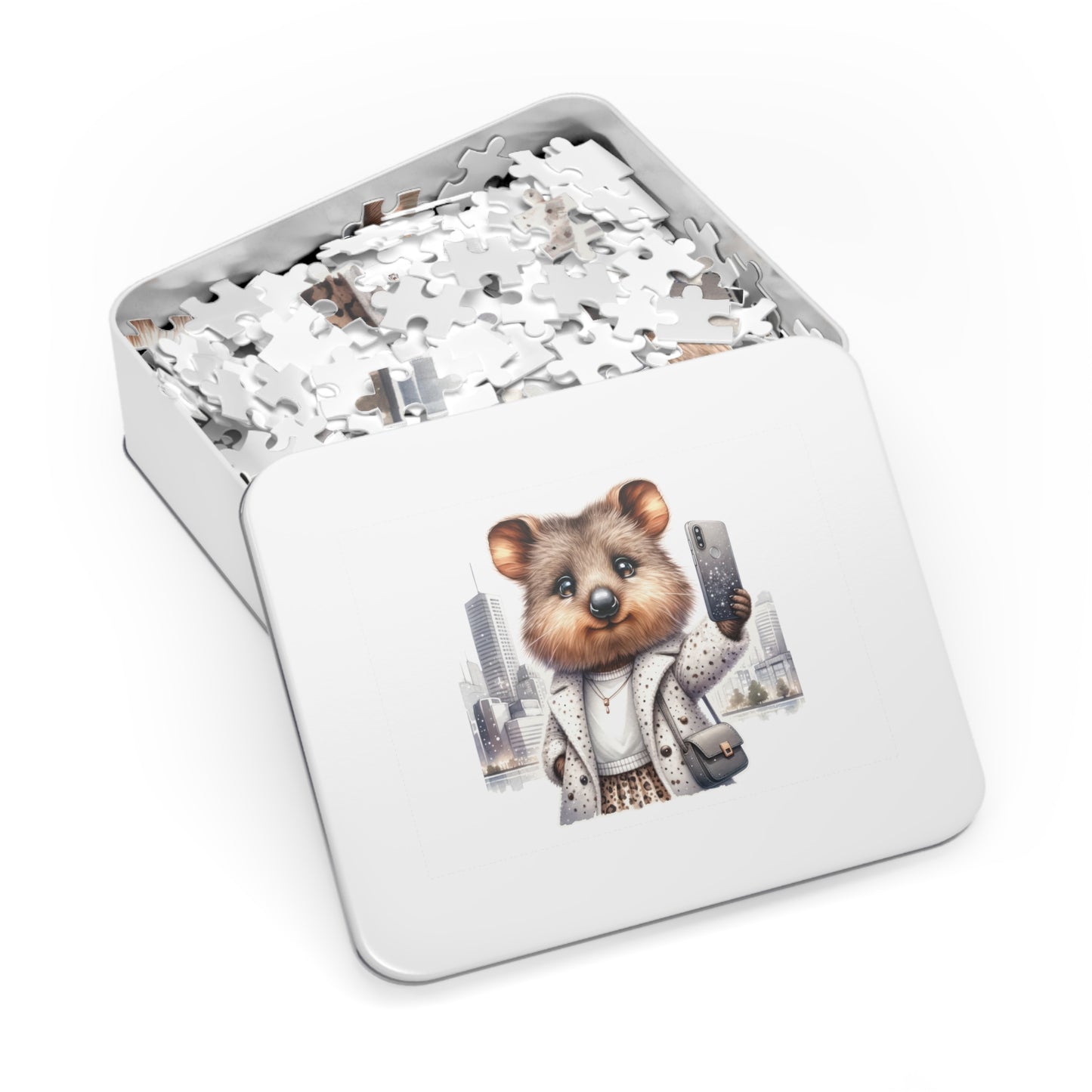 Jigsaw Puzzle in Tin, Australian Animals, Quokka, Personalised/Non-Personalised, awd-1331 (30, 110, 252, 500,1000-Piece)