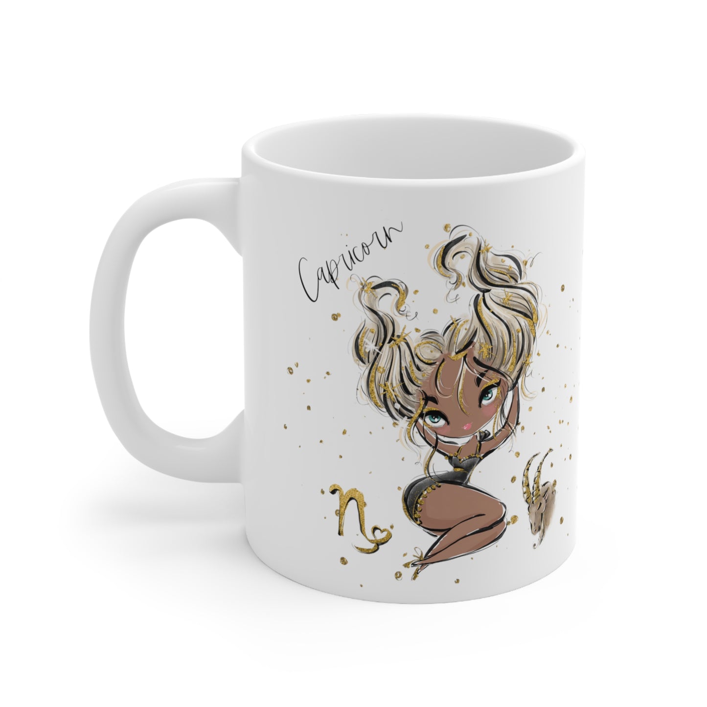 Personalised/Non Personalised Zodiac Sign, Capricorn, Ceramic Mug 11oz