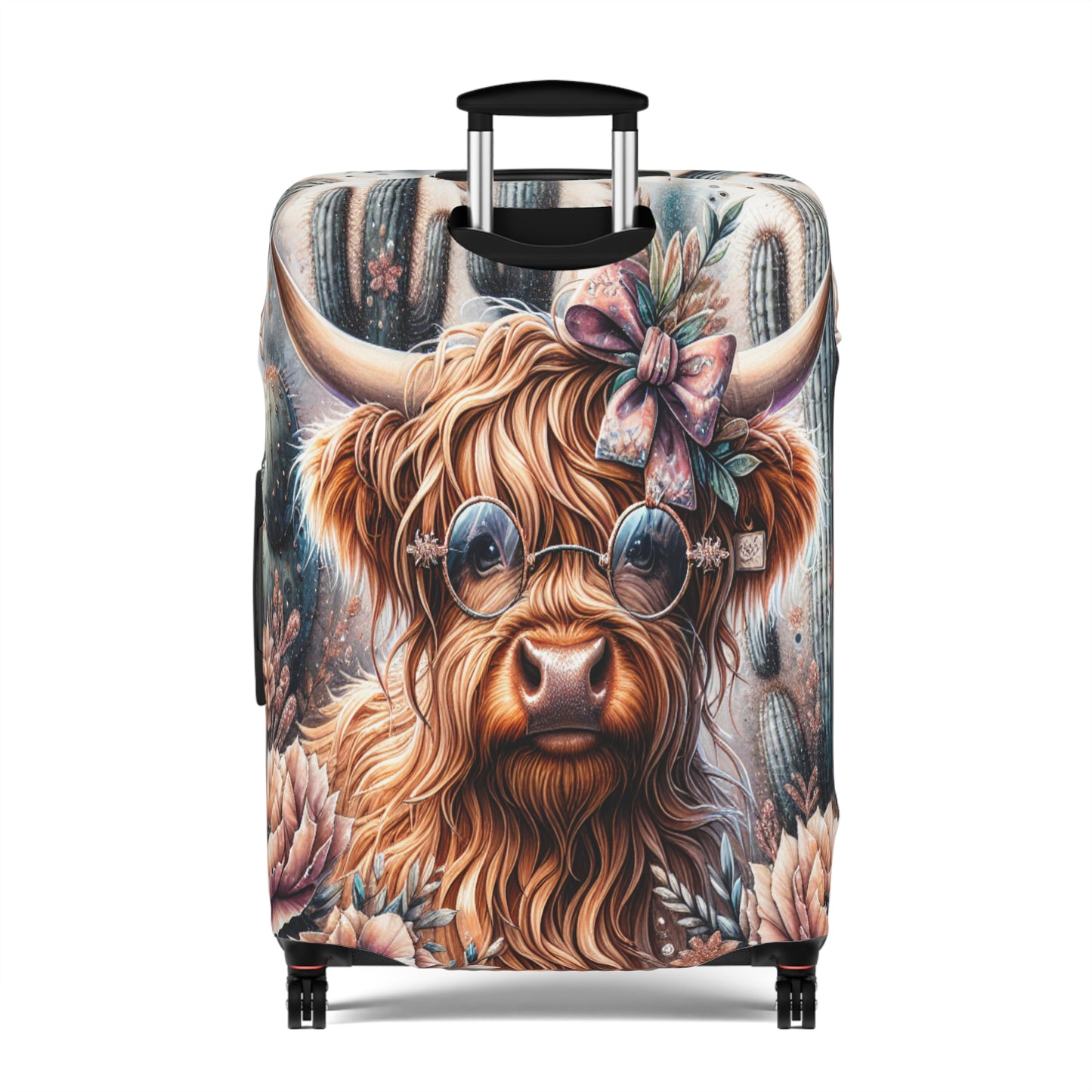 Luggage Cover, Highland Cow, Cactus, awd-1420