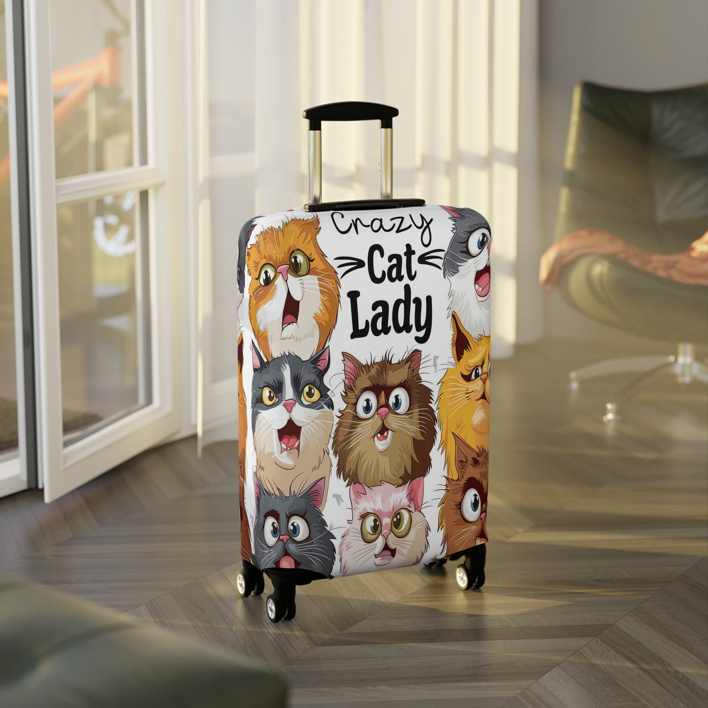 Luggage Cover, Crazy Cat Lady, awd-1489