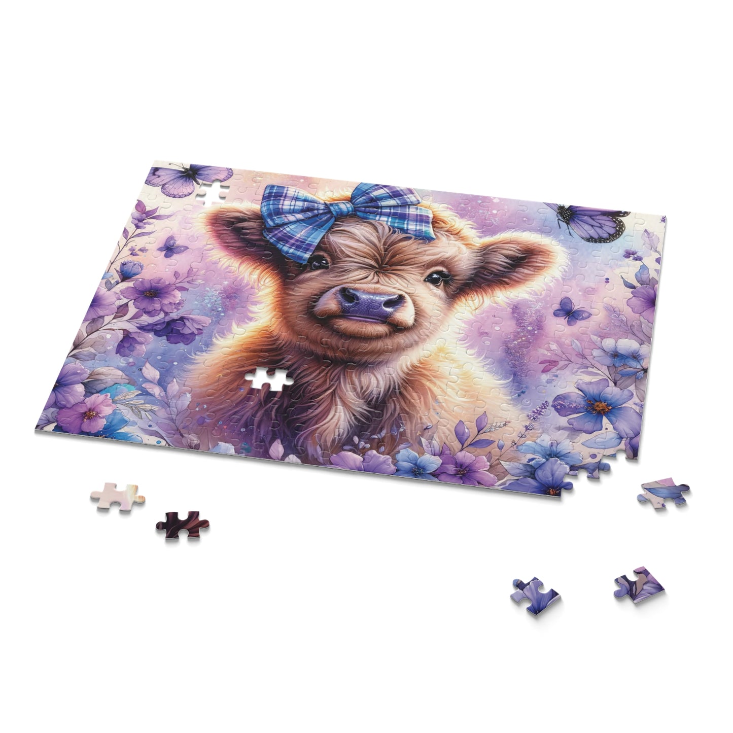 Personalised/Non-Personalised Puzzle, Highland Cow (120, 252, 500-Piece)