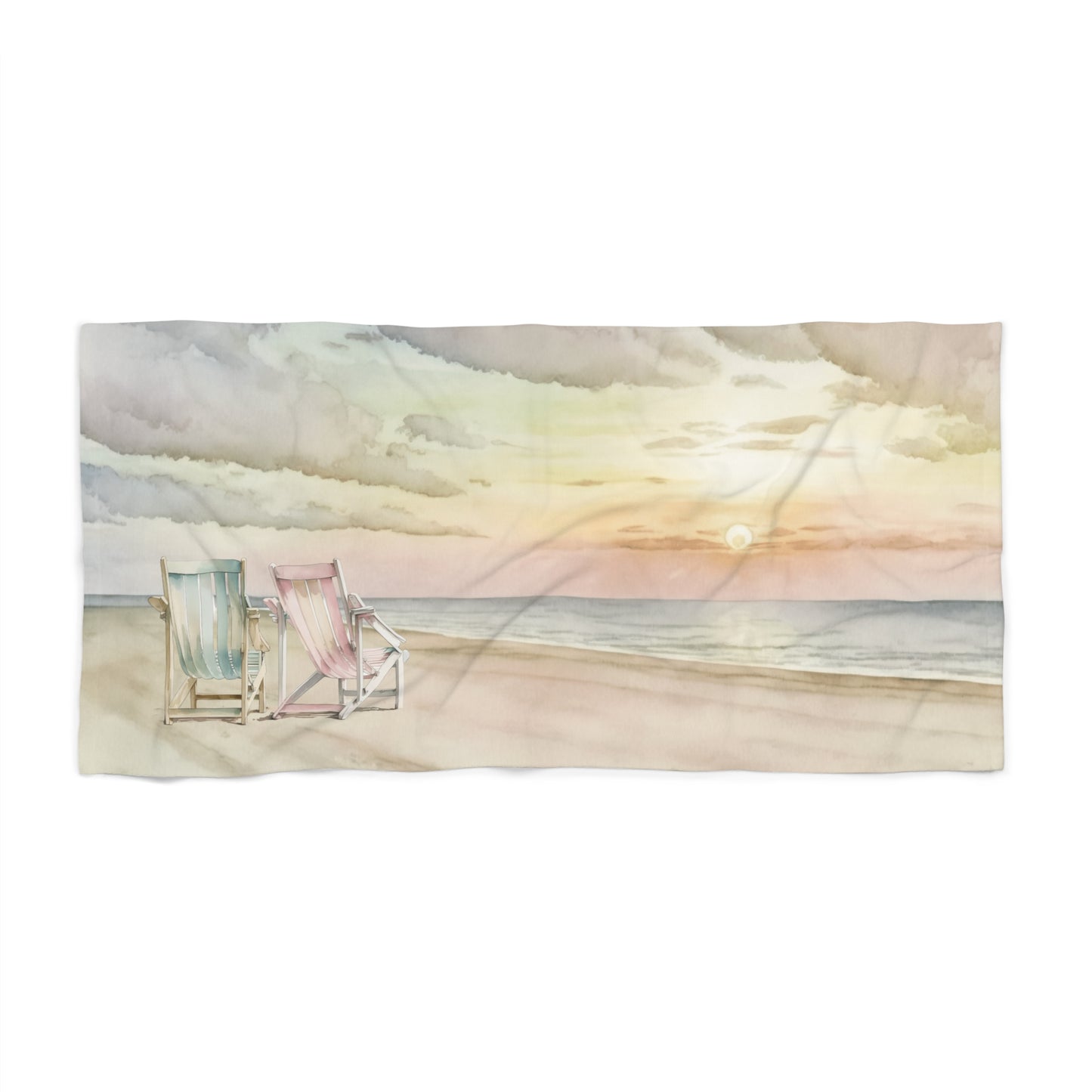 Beach Towel, Beach Scene, Polycotton Towel, 2 sizes Available