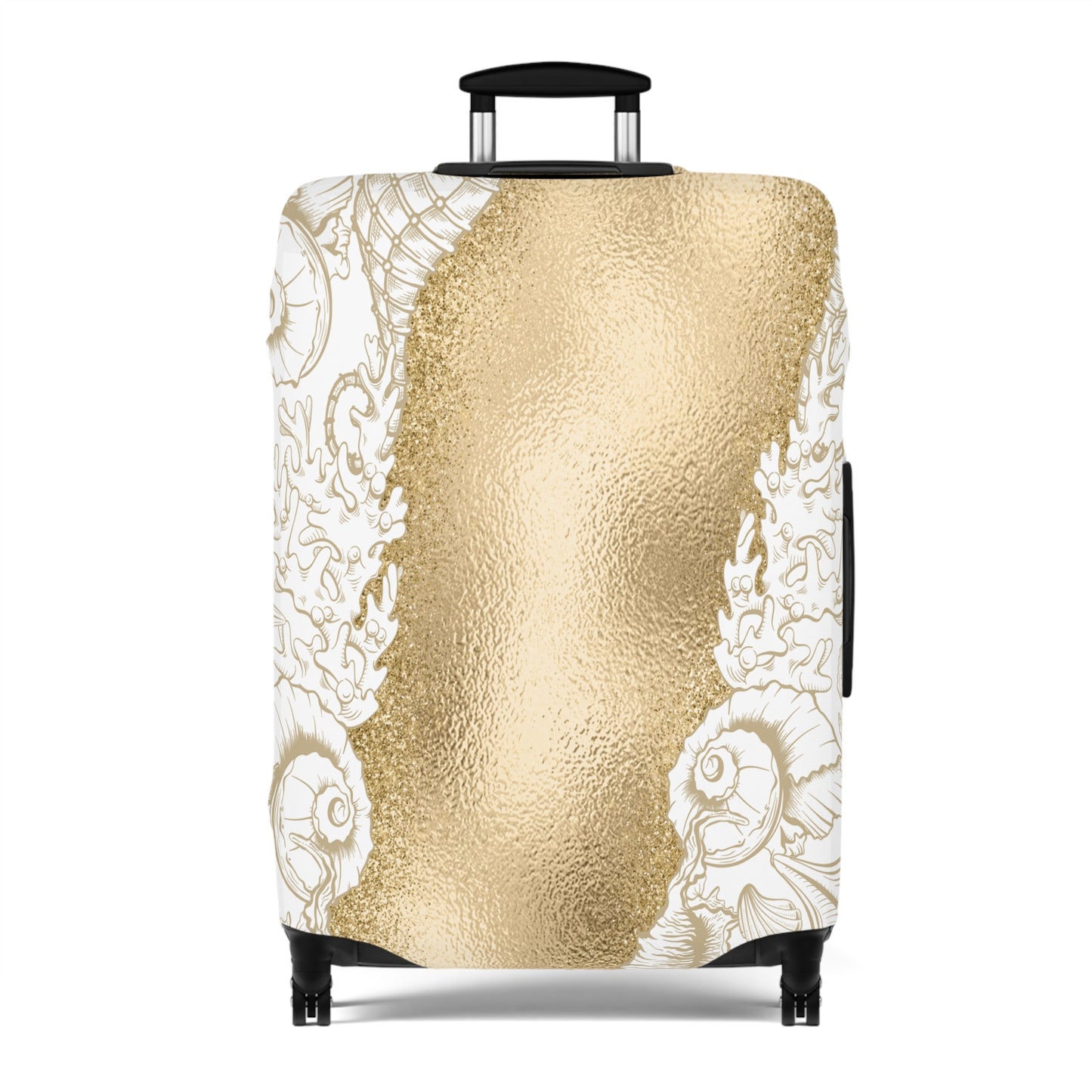 Luggage Cover, White and Gold Sea, awd-1729