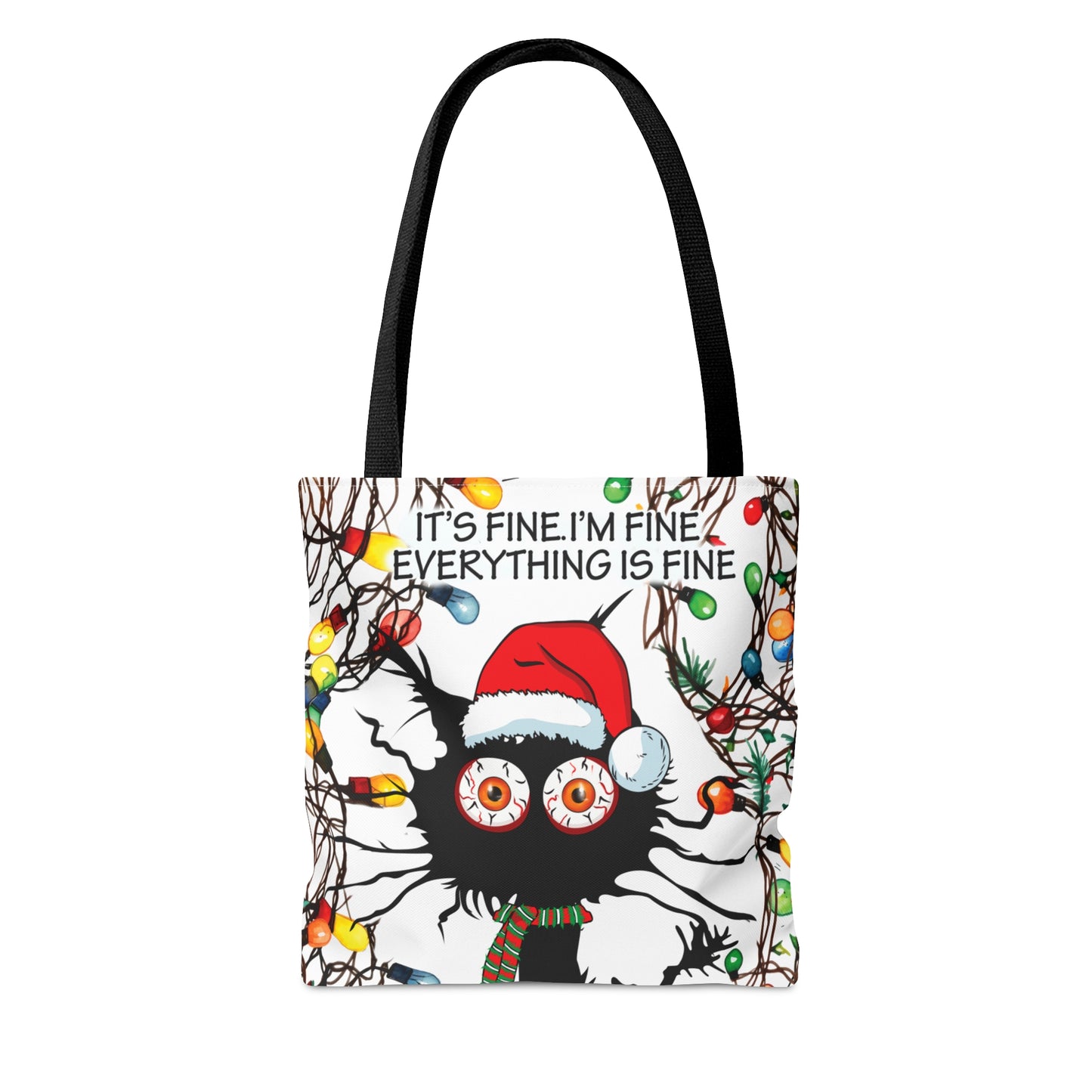 Tote Bag, Cat, It's Fine I'm Fine Everything is Fine, Personalised/Non-Personalised Tote bag