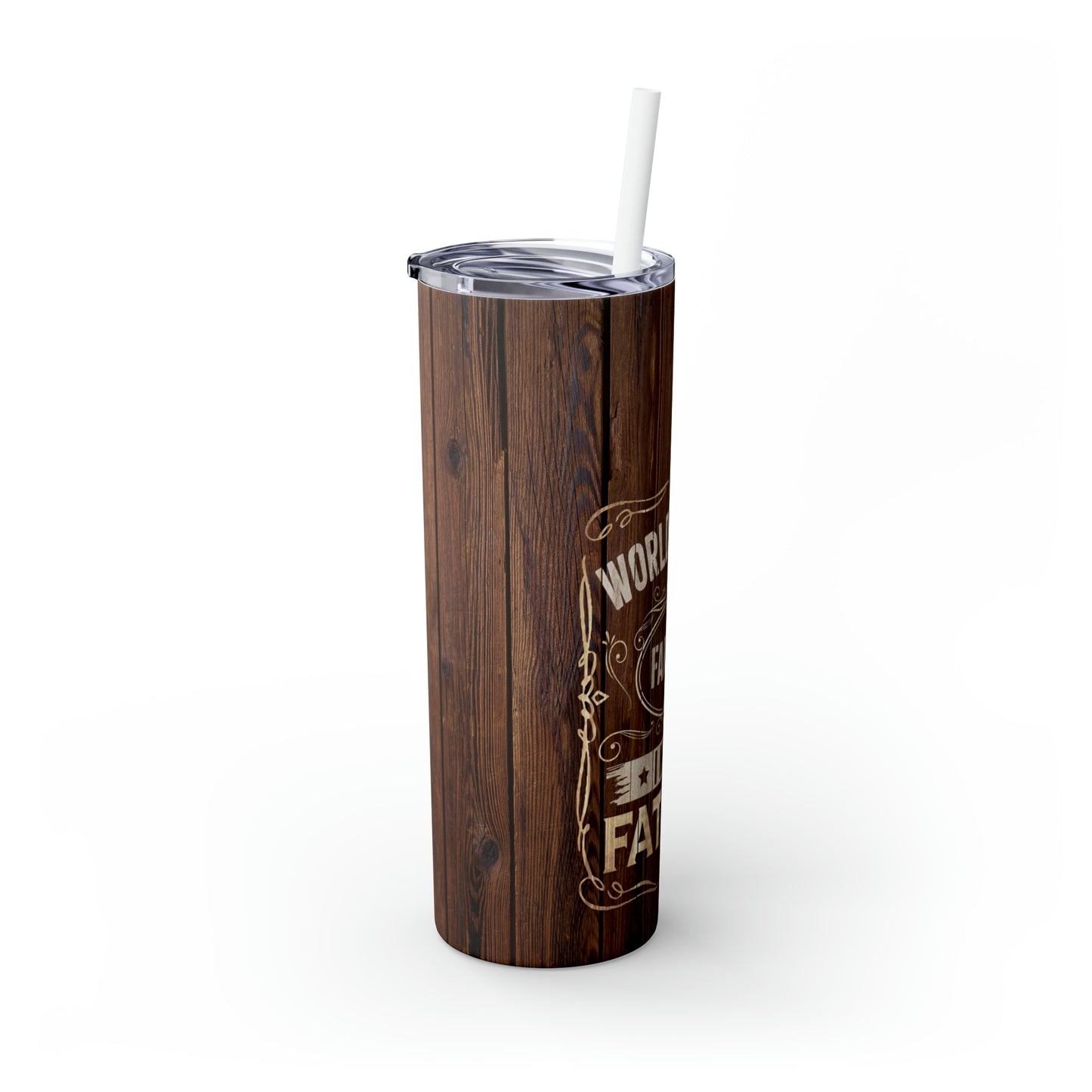 Skinny Tumbler with Straw, 20oz, Worlds Best Father