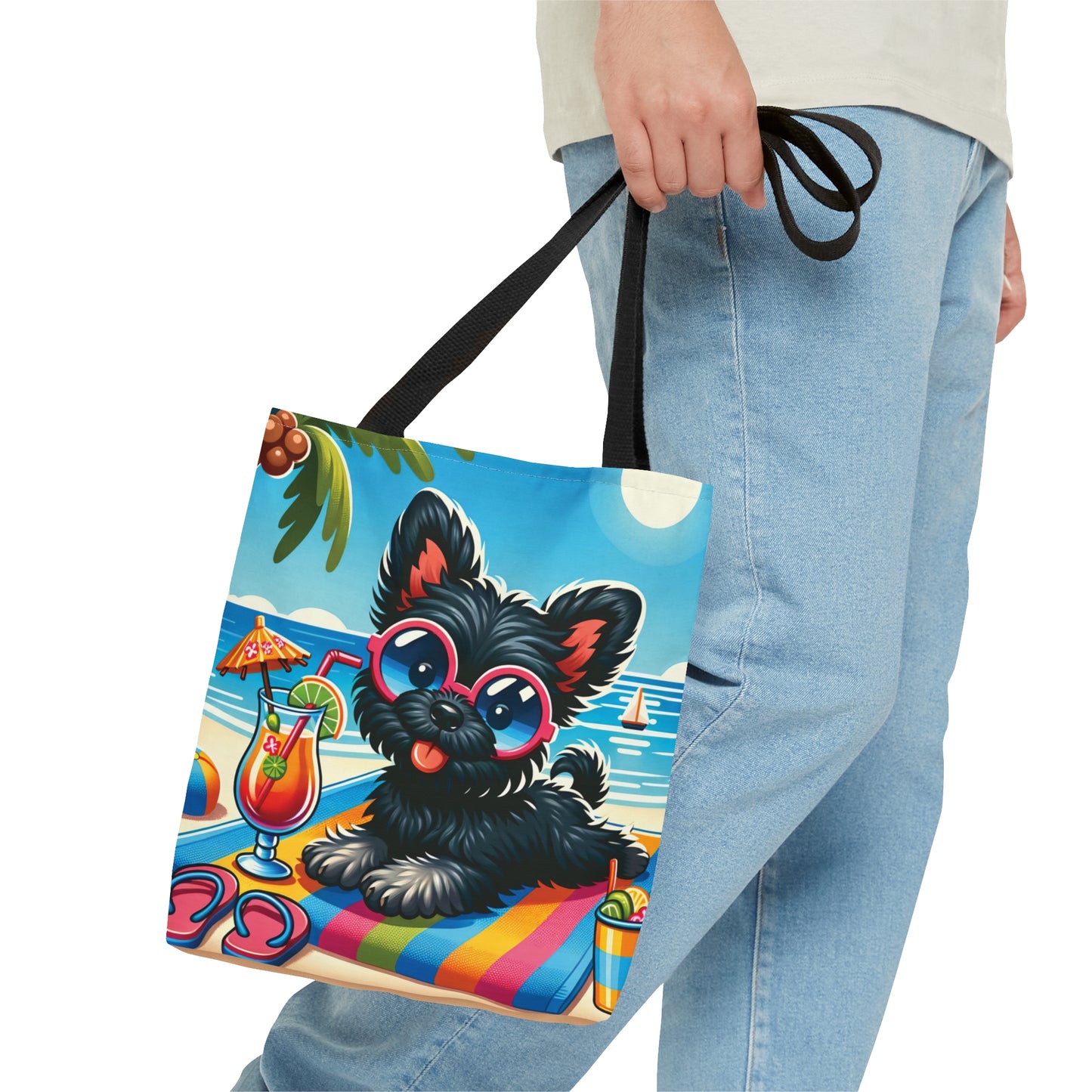 Tote Bag, Dog on Beach, Affenpinscher, Tote bag, awd-1174