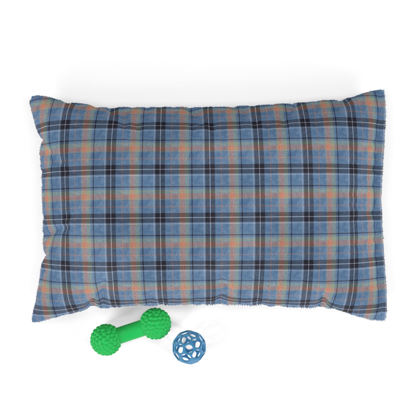 Luxury Pet Bed, feather soft fleece, Blue Tartan