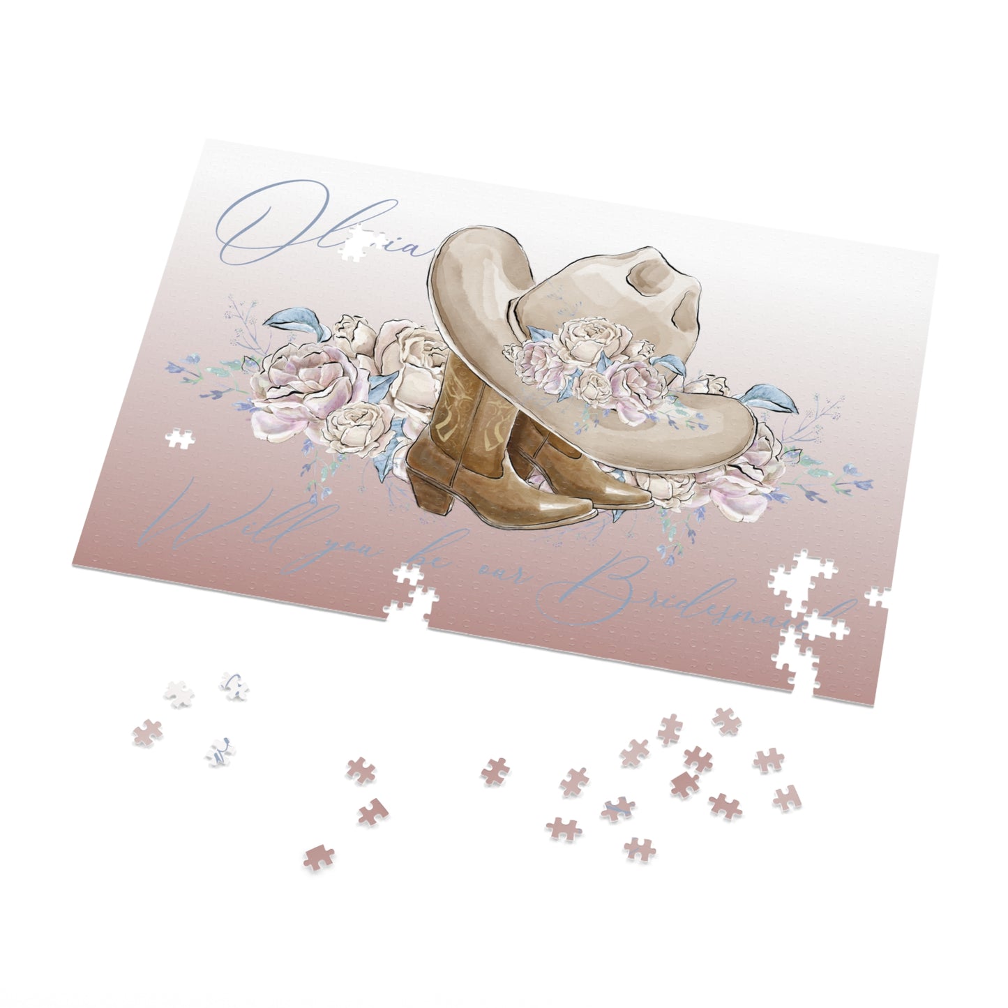 Jigsaw Puzzle, Western, Romance Floral, Bridal, Will you be our Bridesmaid, Personalised/Non-Personalised (30, 110, 252, 500,1000-Piece)