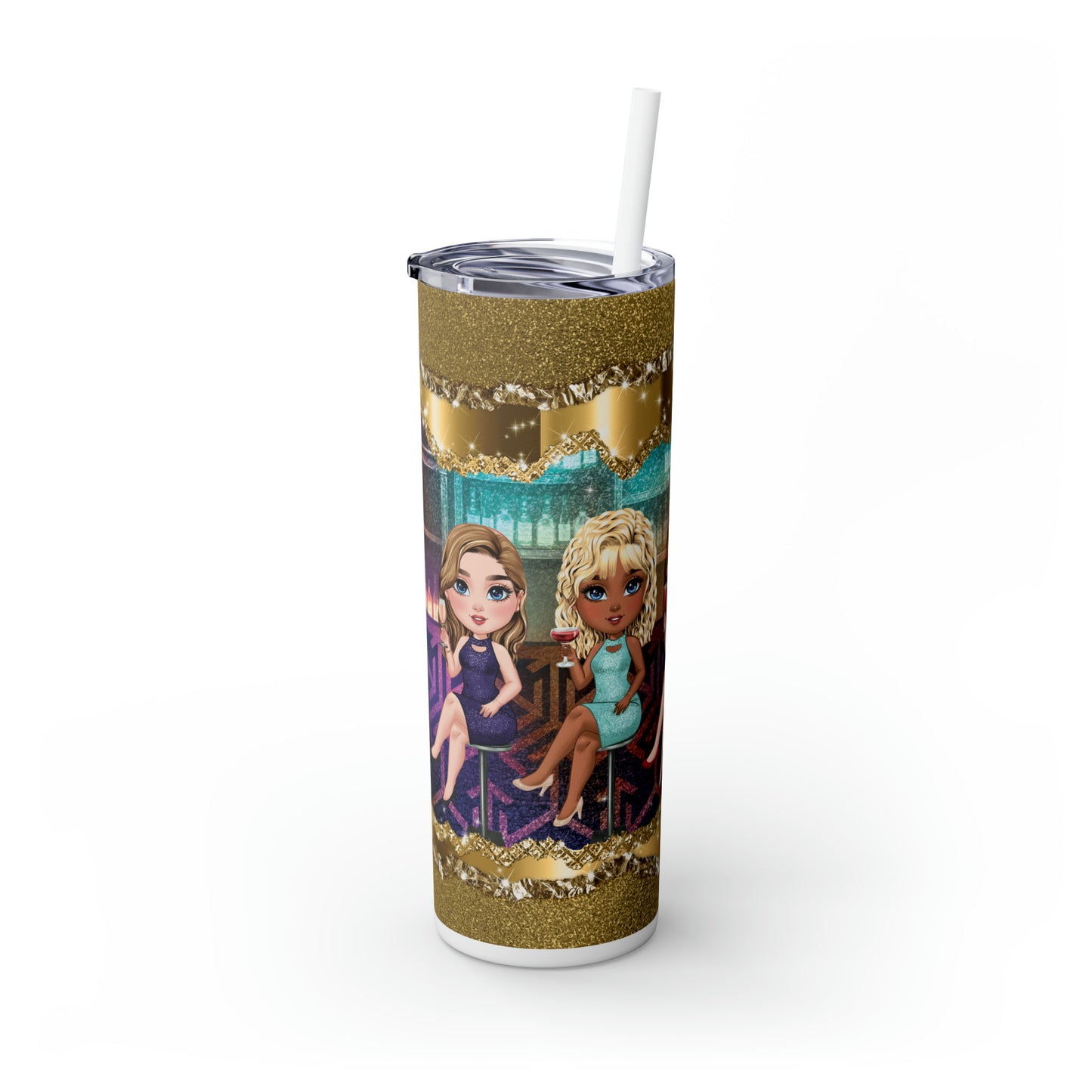 Skinny Tumbler with Straw, 20oz Bar, Personalized, If We Get Caught