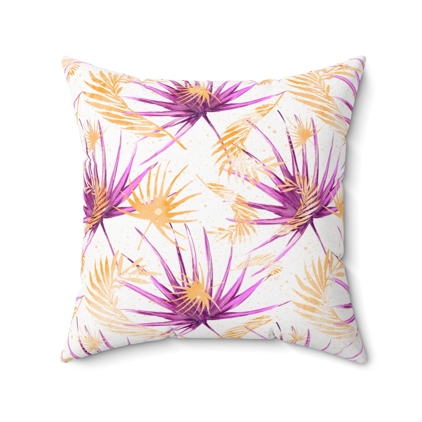 Spun Polyester Square Pillow, Summer Floral Cushion