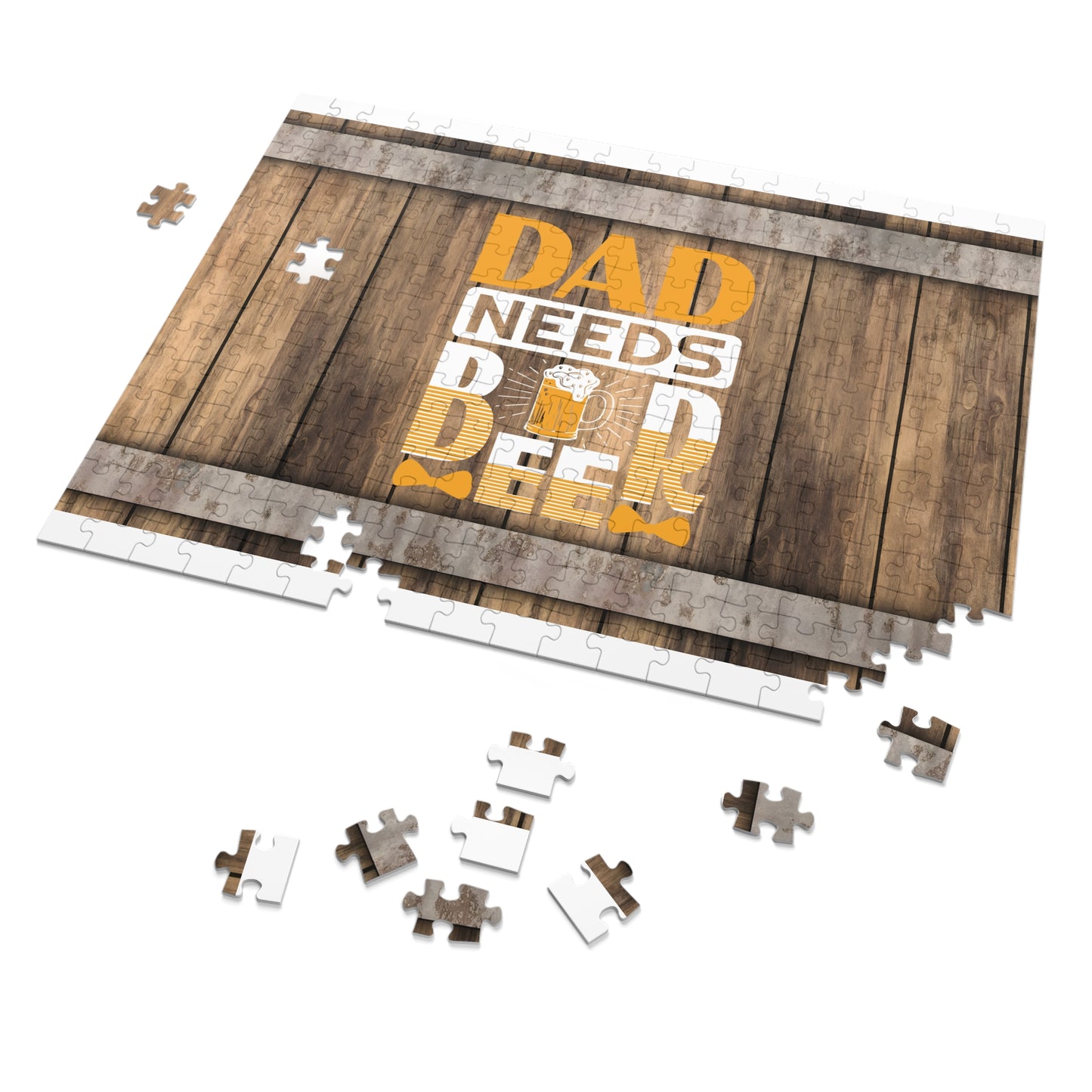 Puzzle, Dad, Dad Needs Beer, Personalised/Non-Personalised (30, 110, 252, 500,1000-Piece) awd-565