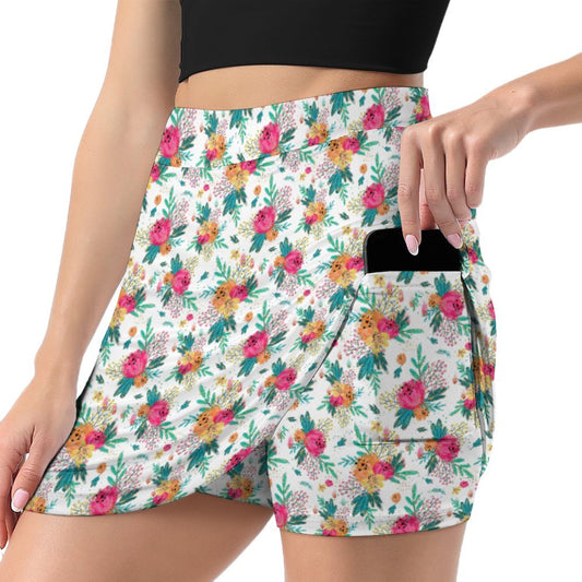 Australian Floral A-Line Skirt with Pocket Light proof trouser skirt