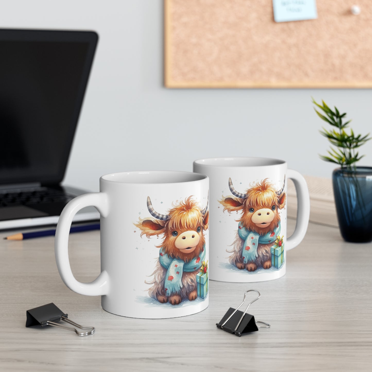 Personalised/Non Personalised Highland Cow, Ceramic Mug 11oz, Highland Cow Mug