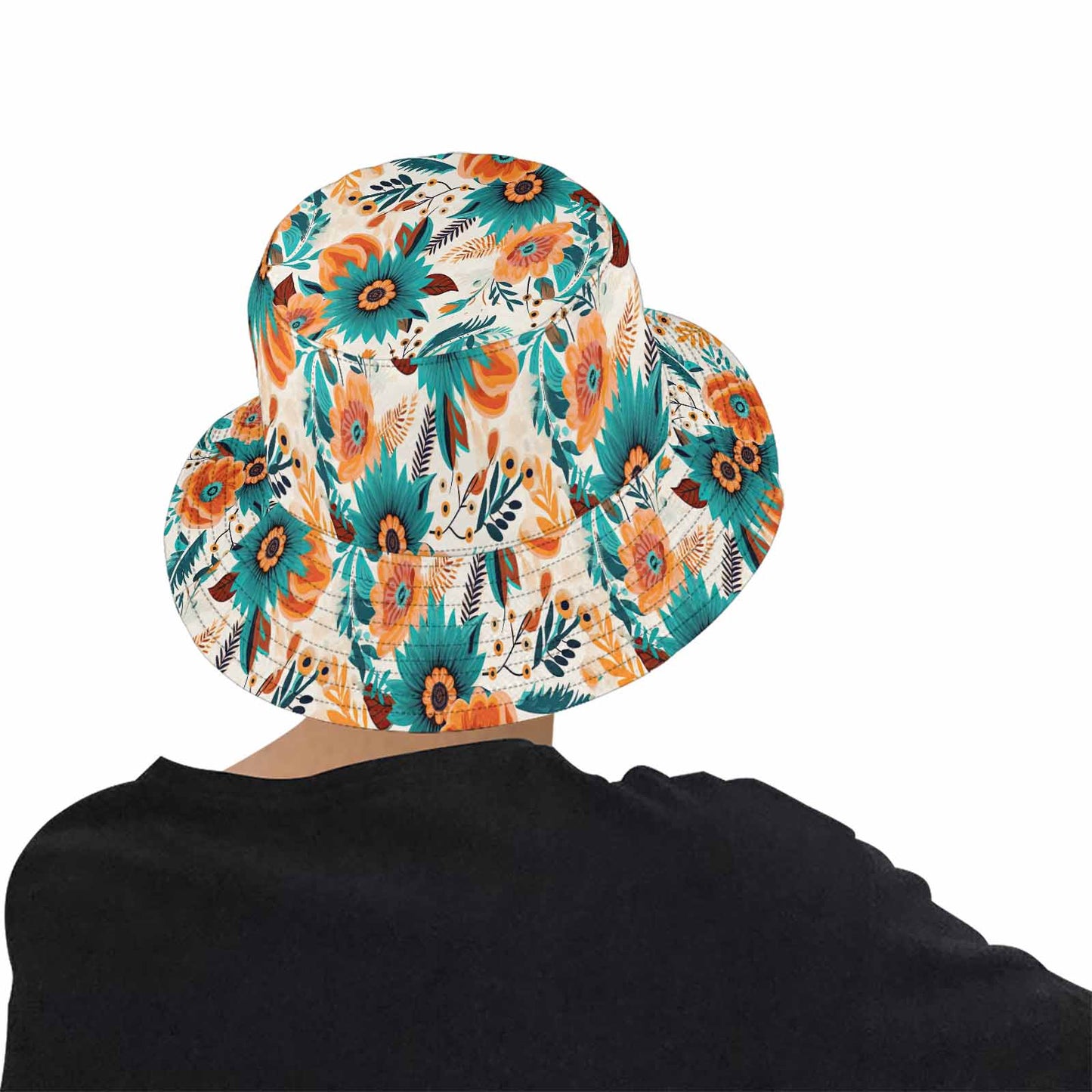 Boho Retro Floral  Unisex Summer Single-Layer Bucket Hat