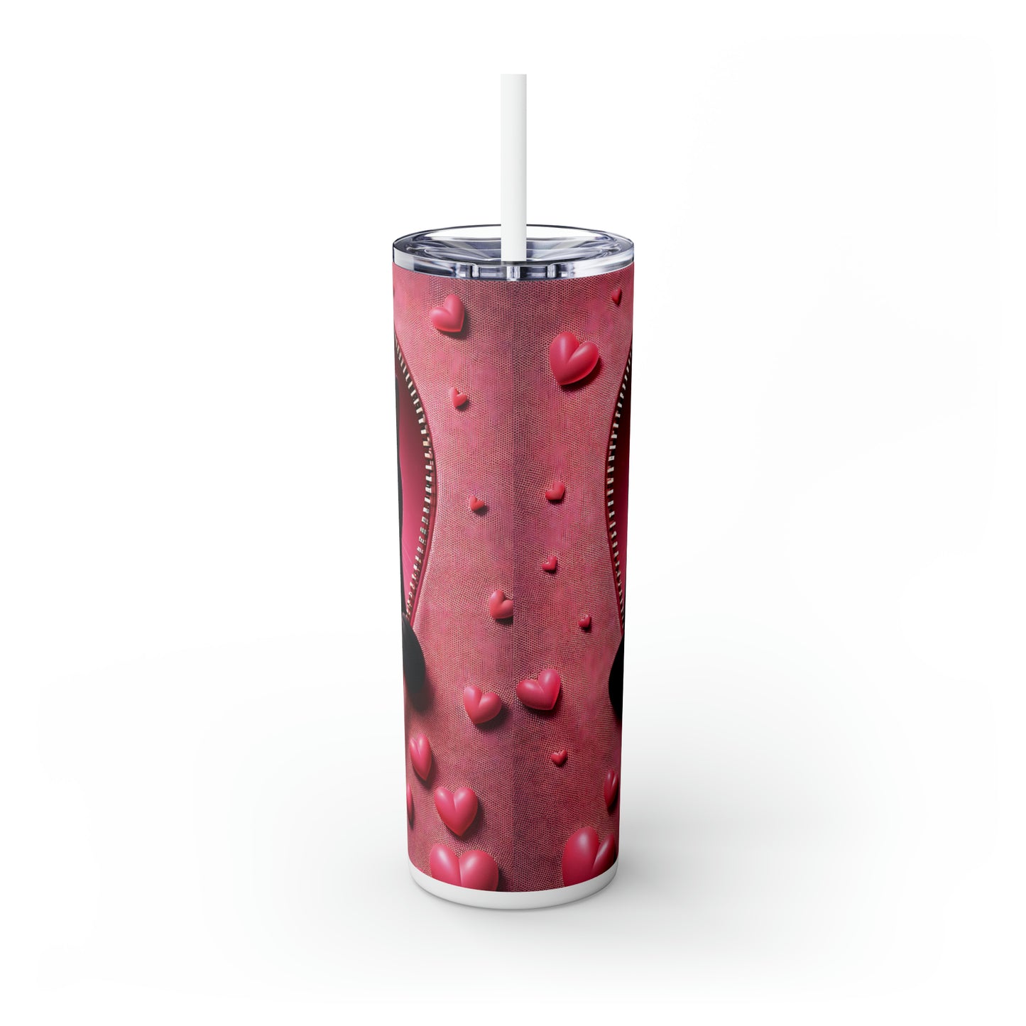 Skinny Tumbler with Straw, 20oz, Cat, Valentines Day, awd-755