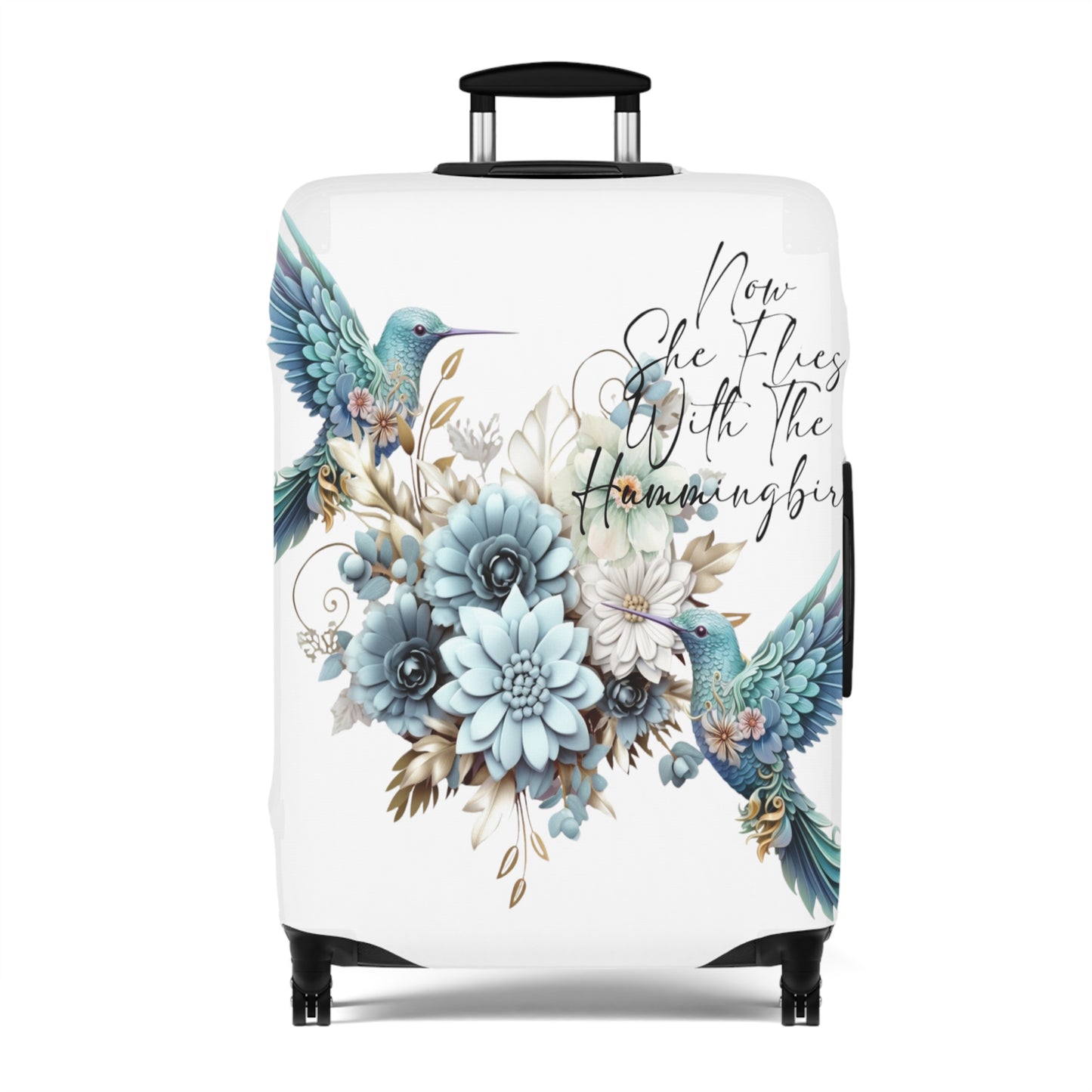 Luggage Cover, Hummingbird, Now she flies with Hummingbirds, awd-1468