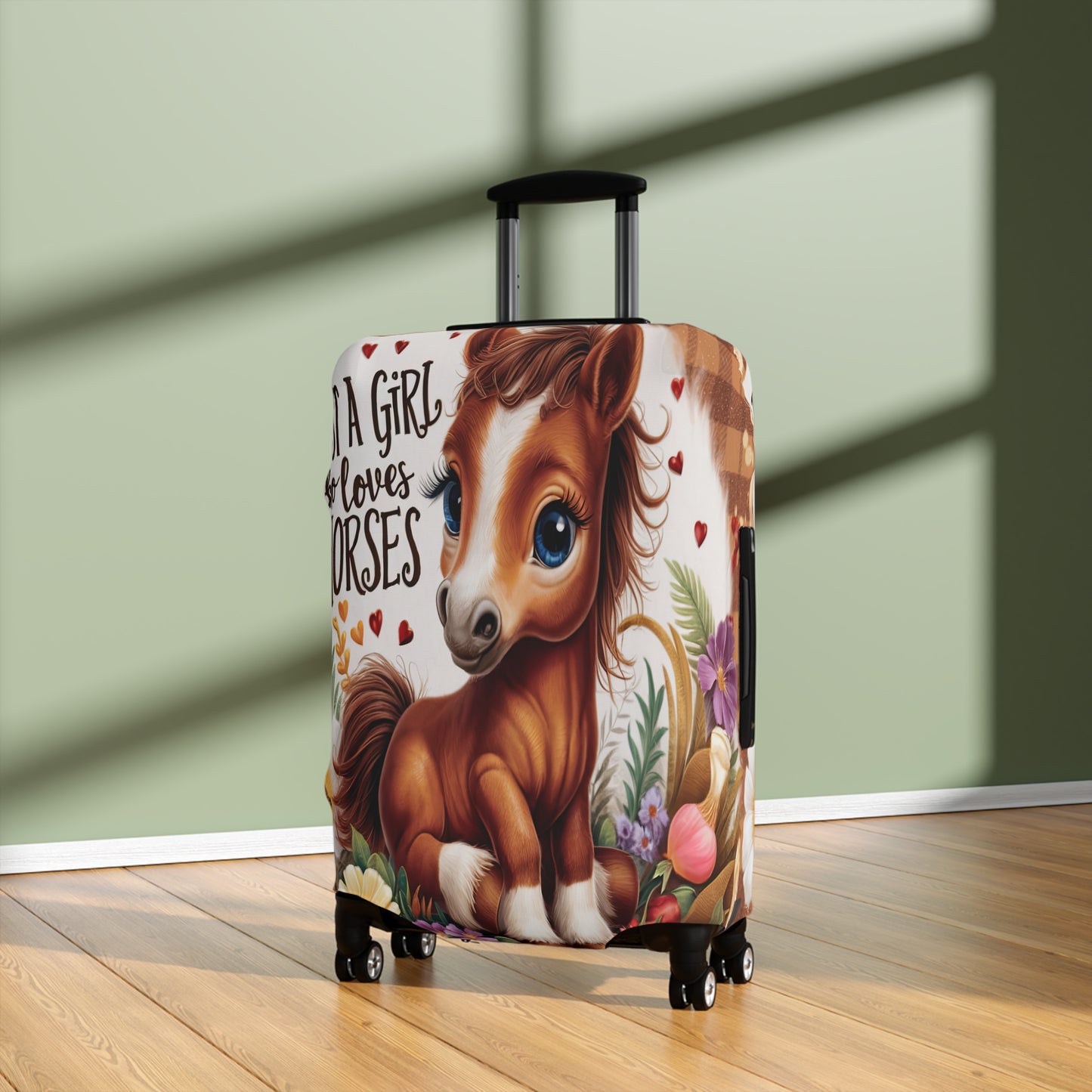 Luggage Cover, Just a Girl who Loves Horses, awd-3094