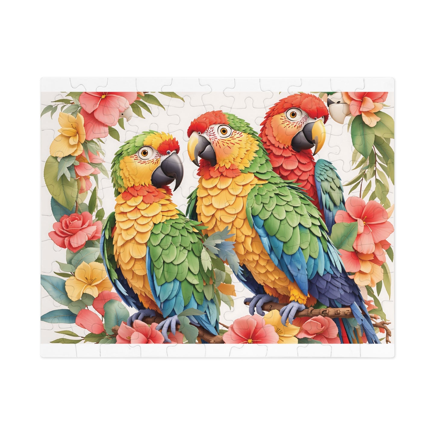 Jigsaw Puzzle, Parrots, Personalised/Non-Personalised (30, 110, 252, 500,1000-Piece)