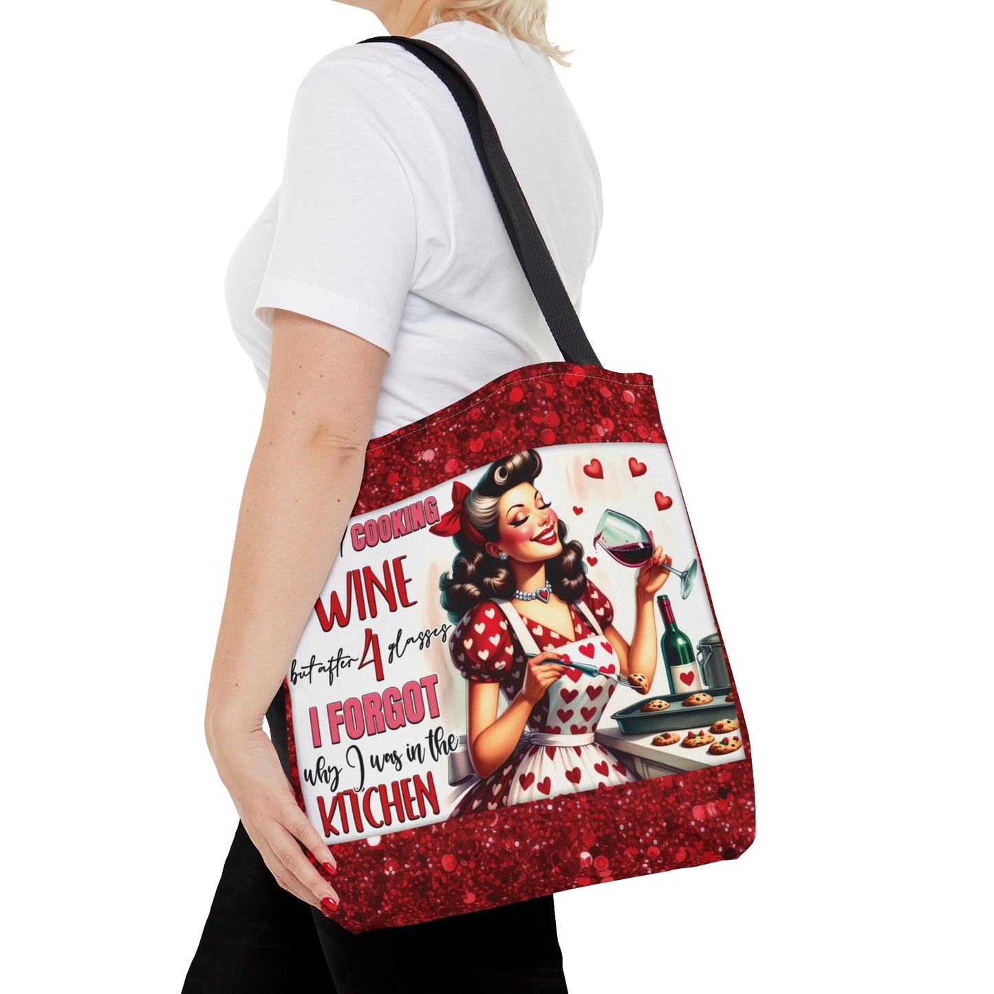 Tote Bag, Retro, I tried cooking with Wine but after 4 Glasses I forget why I was in the Kitchen