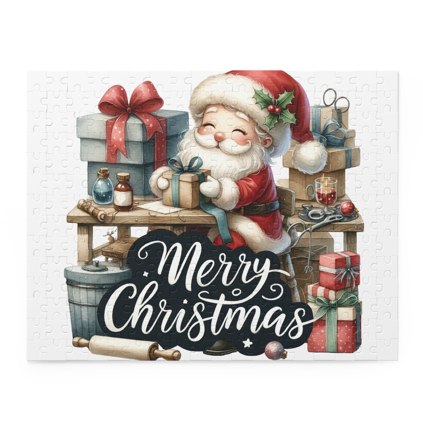 Personalised/Non-Personalised Puzzle, Christmas, Santa (120, 252, 500-Piece)