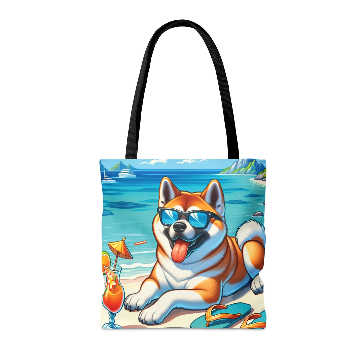 Tote Bag, Dog on Beach, Akita, Tote bag, awd-1117