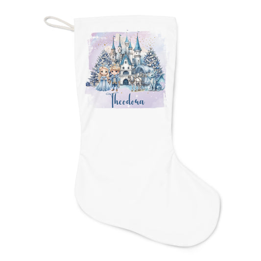 Personalised Santa Stocking, Purple Christmas Fairytale