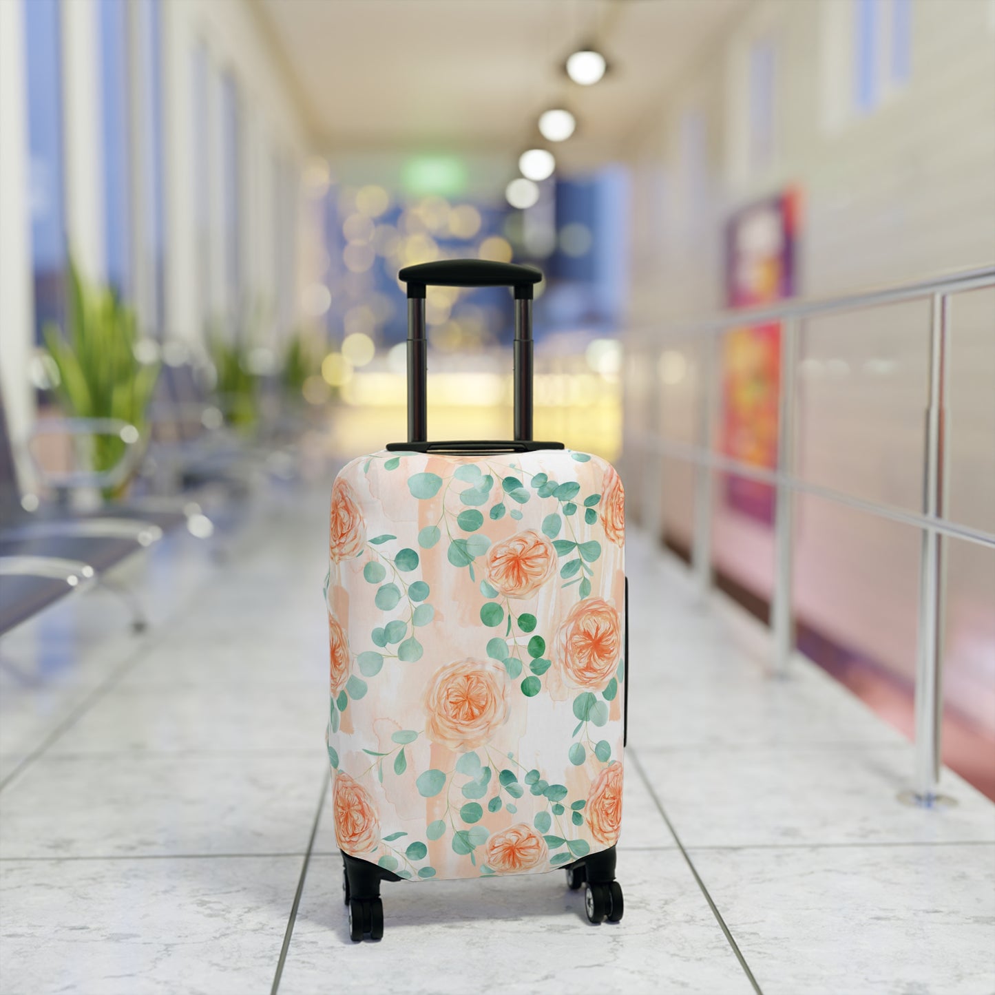 Luggage Cover, Eucalyptus and Roses