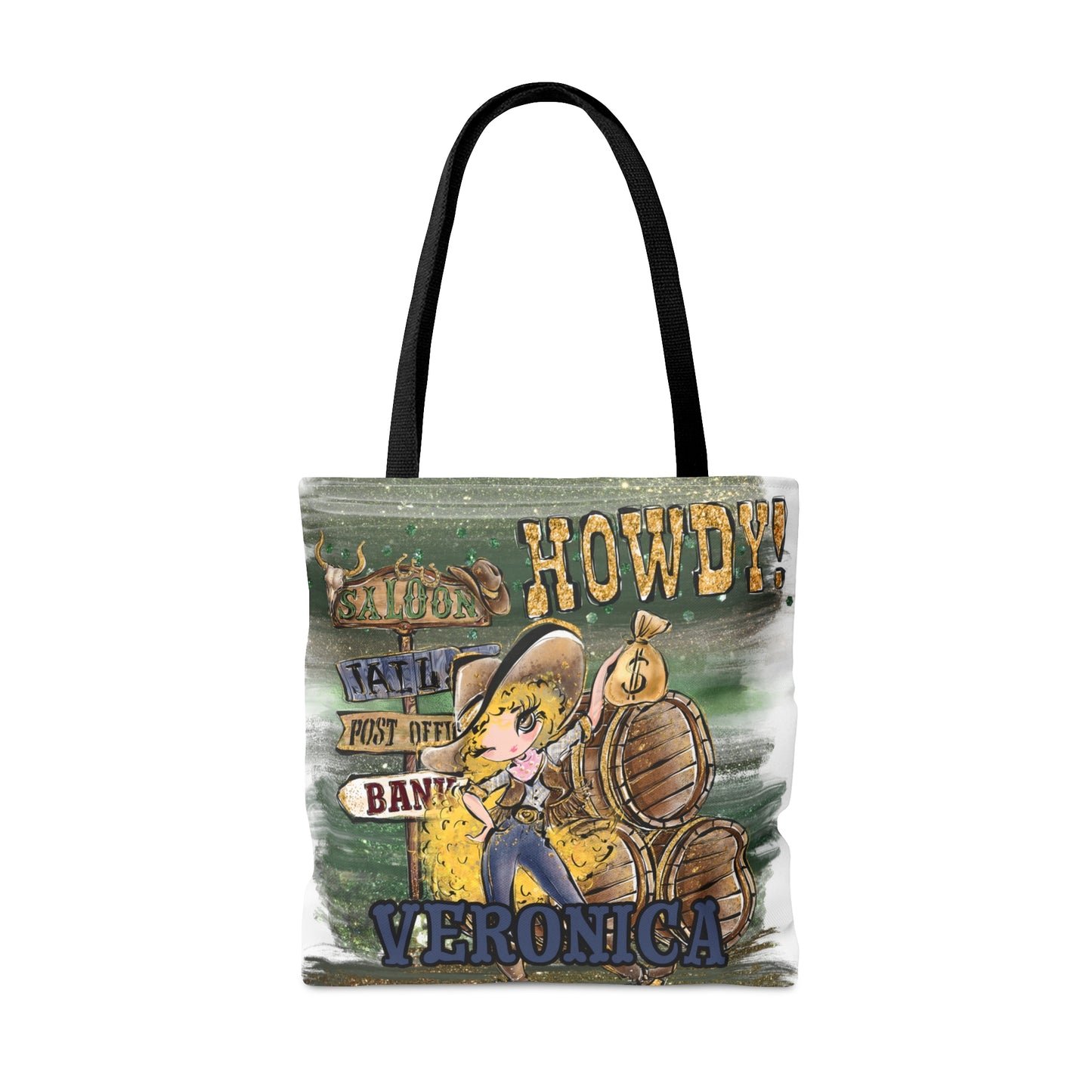 Personalised Tote Bag, Howdy, Blonde Curly Hair, Brown Eyes, Tote bag