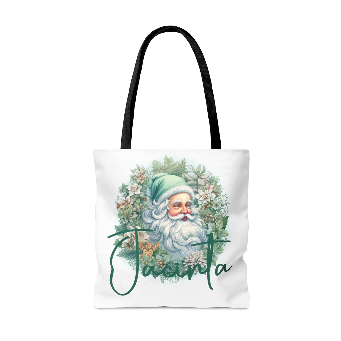 Santa wreath Personalised Tote Bag, Christmas bag, Christmas Tote Bag, Personalised/Non-Personalised