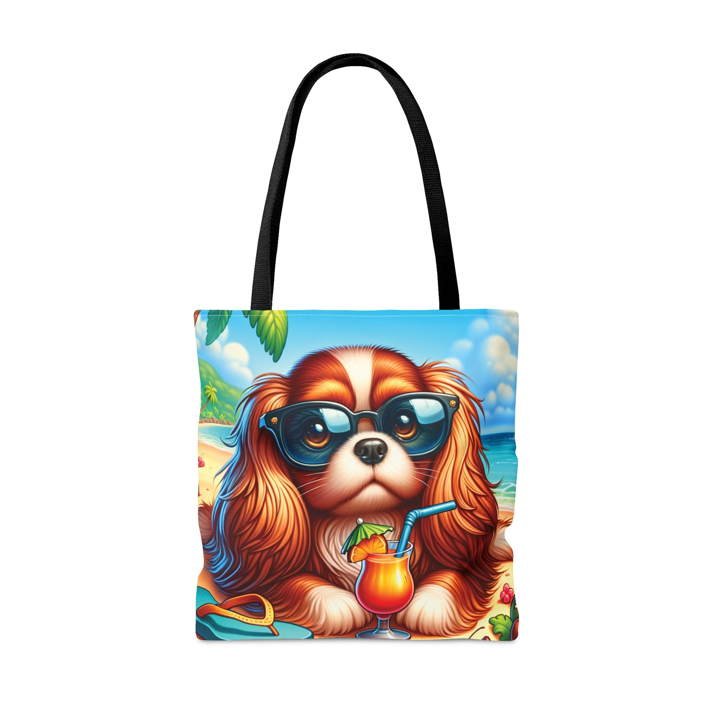 Tote Bag, Dog on Beach, Cavalier King Charles, Tote bag, awd-1204