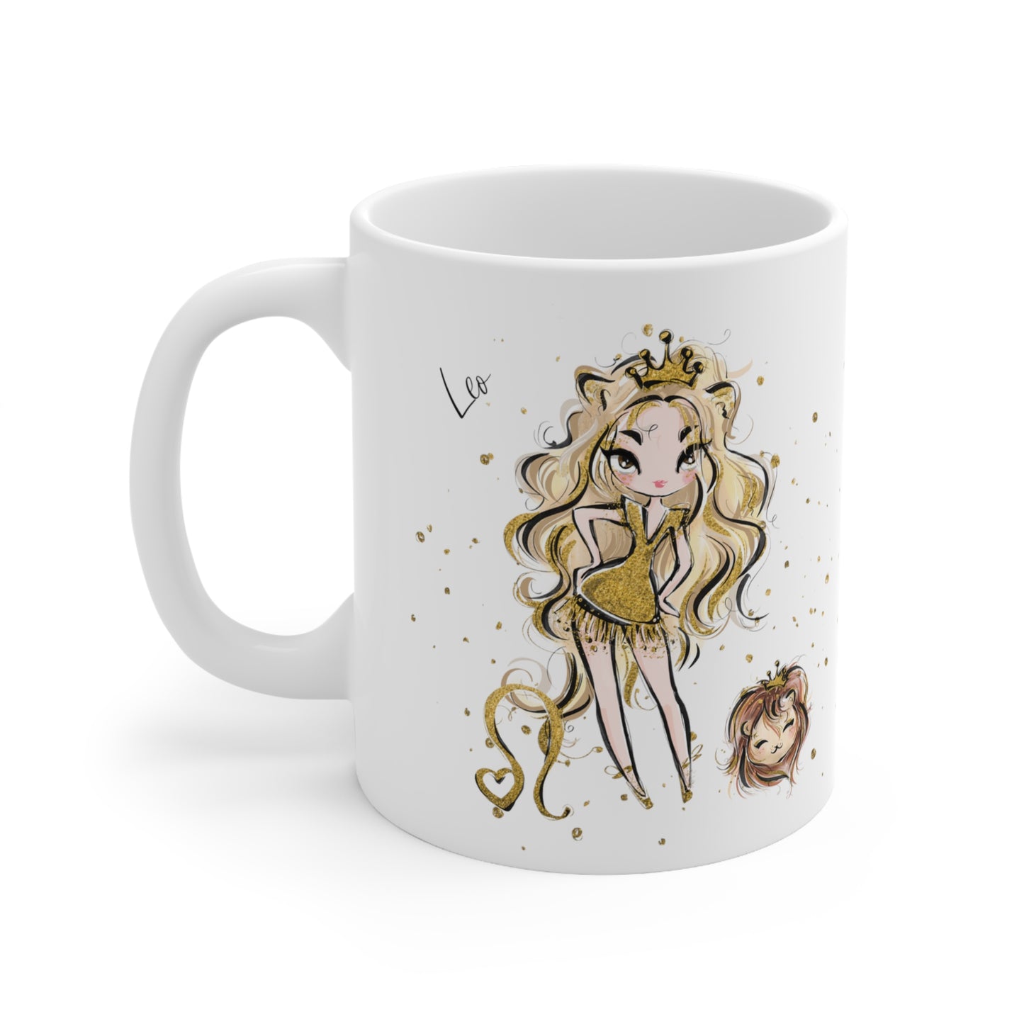 Personalised/Non Personalised Zodiac Sign, Leo, Ceramic Mug 11oz