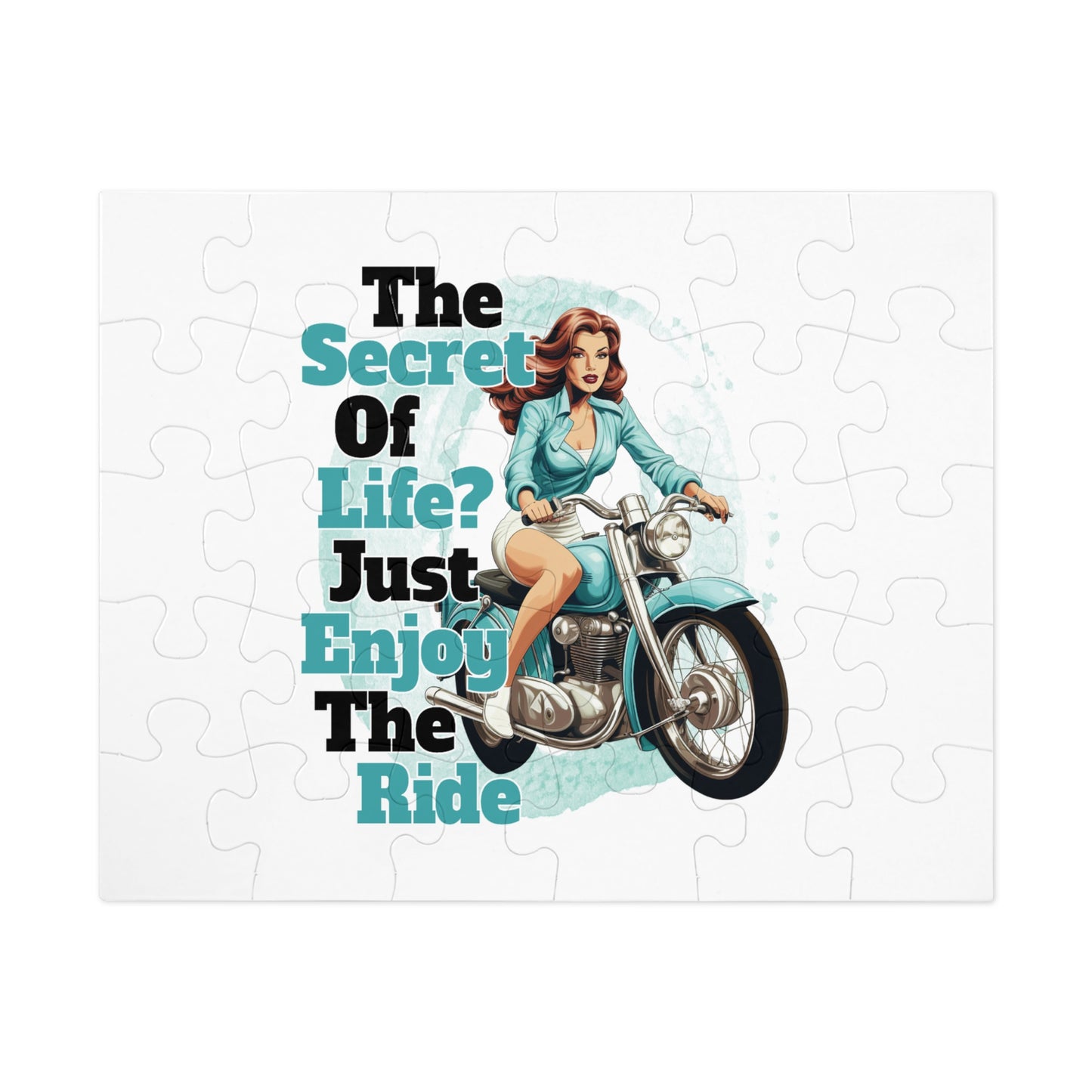 Jigsaw Puzzle, Motorbike, The Secret of Life Just enjoy the Ride, Personalised/Non-Personalised (30, 110, 252, 500,1000-Piece)