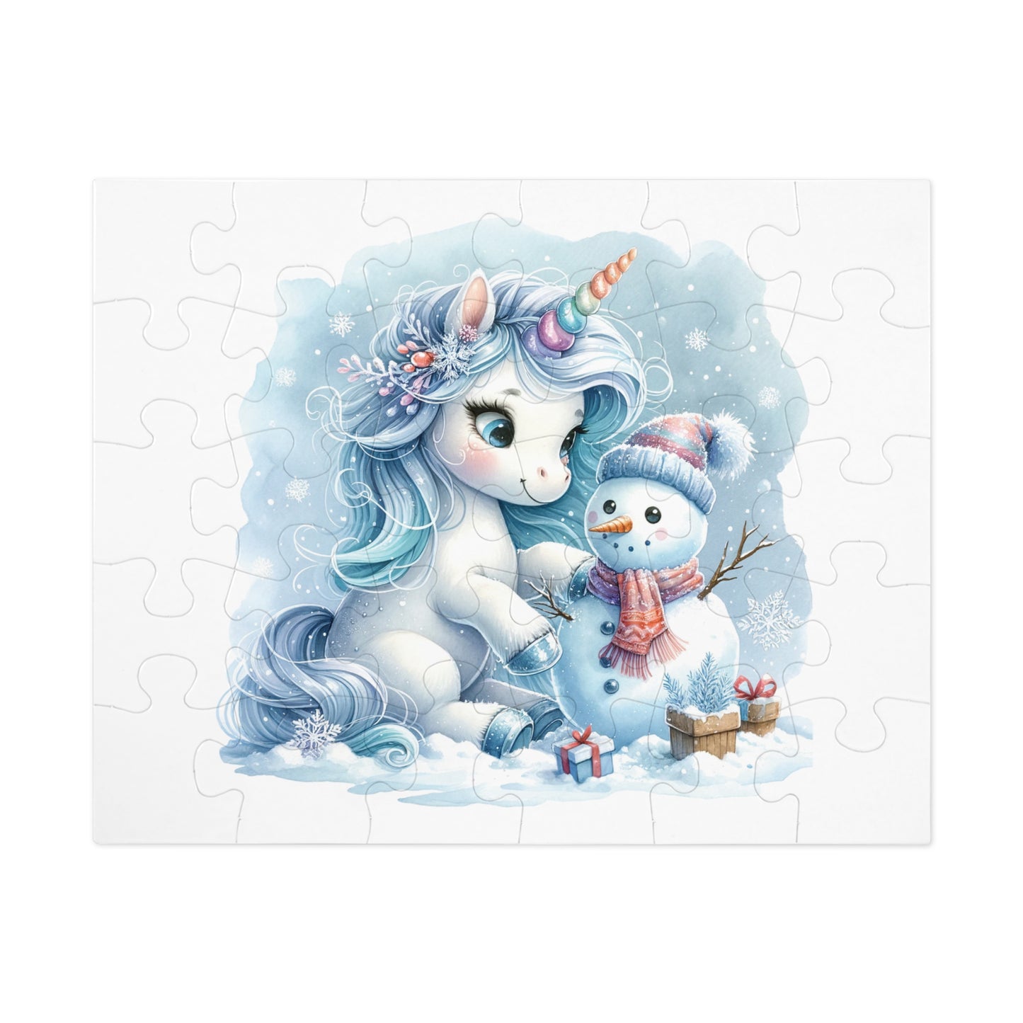 Jigsaw Puzzle, Christmas, Unicorn, Personalised/Non-Personalised (30, 110, 252, 500,1000-Piece)