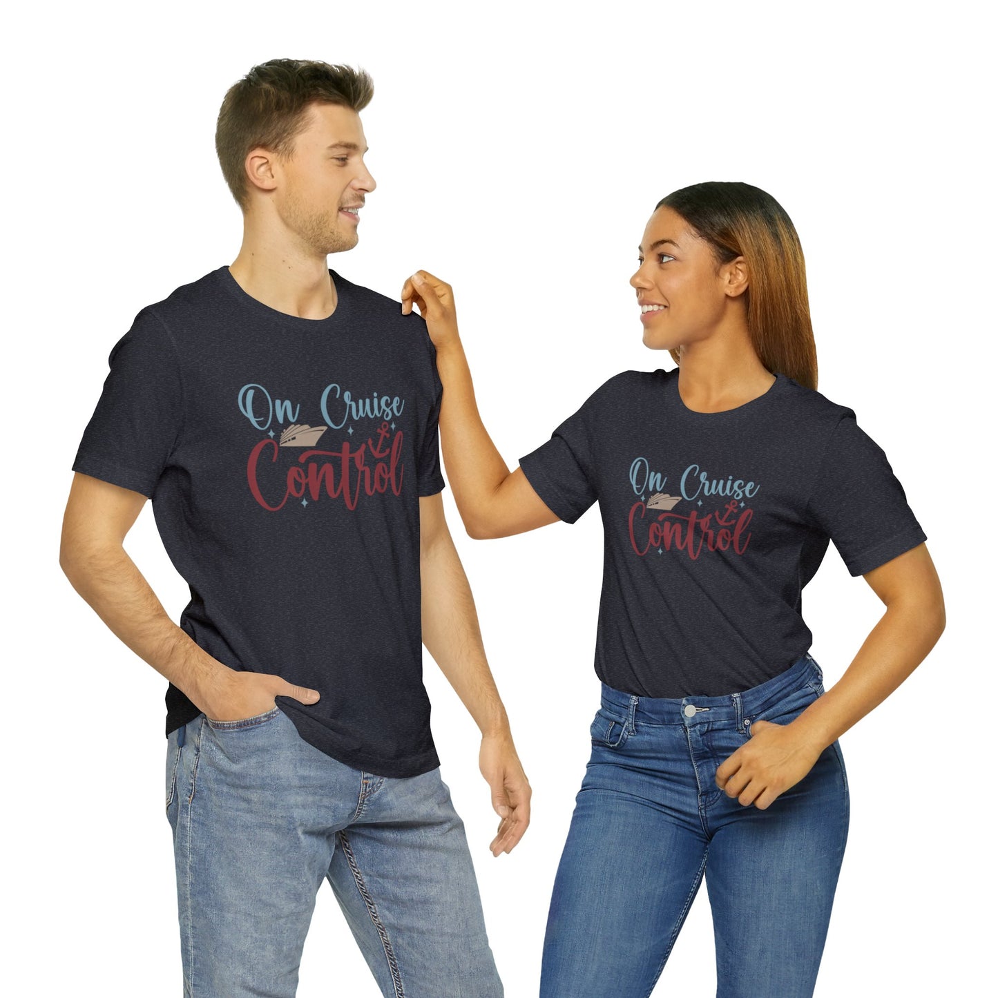 Unisex Adults Jersey Short Sleeve Tee, Cruise Tee, On Cruise Control, 100% Cotton, Light Fabric 142 g/m²