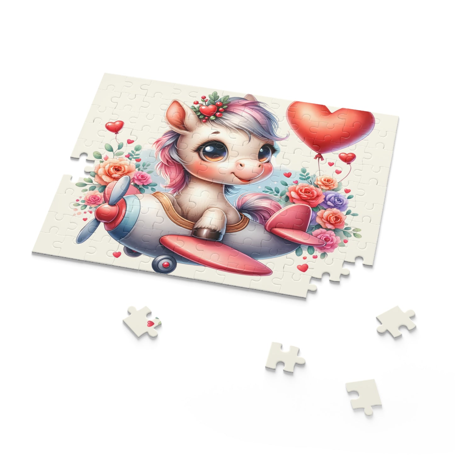 Personalised/Non-Personalised Puzzle, Horse in Plane (120, 252, 500-Piece)