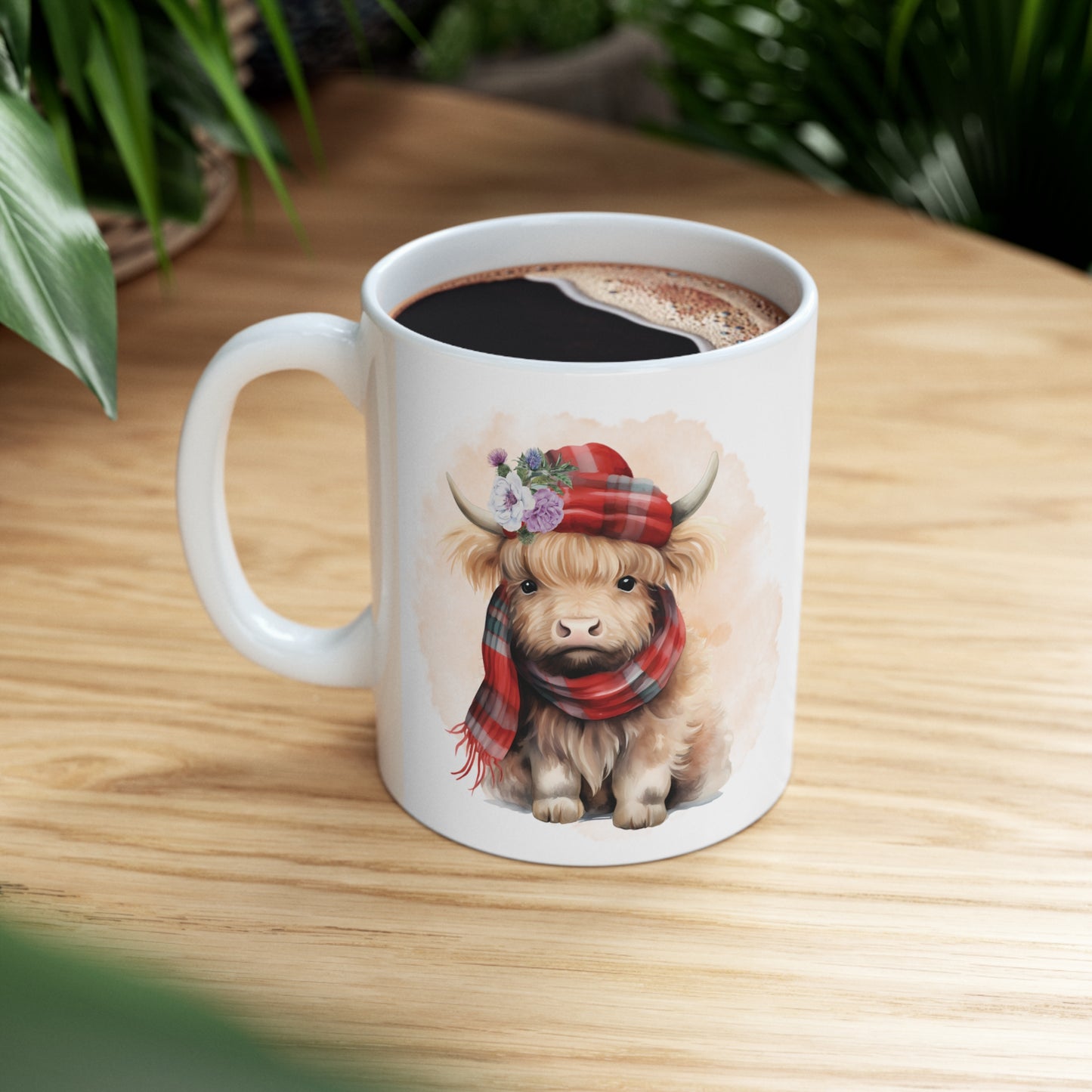 Personalised/Non Personalised Highland Cow, Ceramic Mug 11oz, Highland Cow Mug