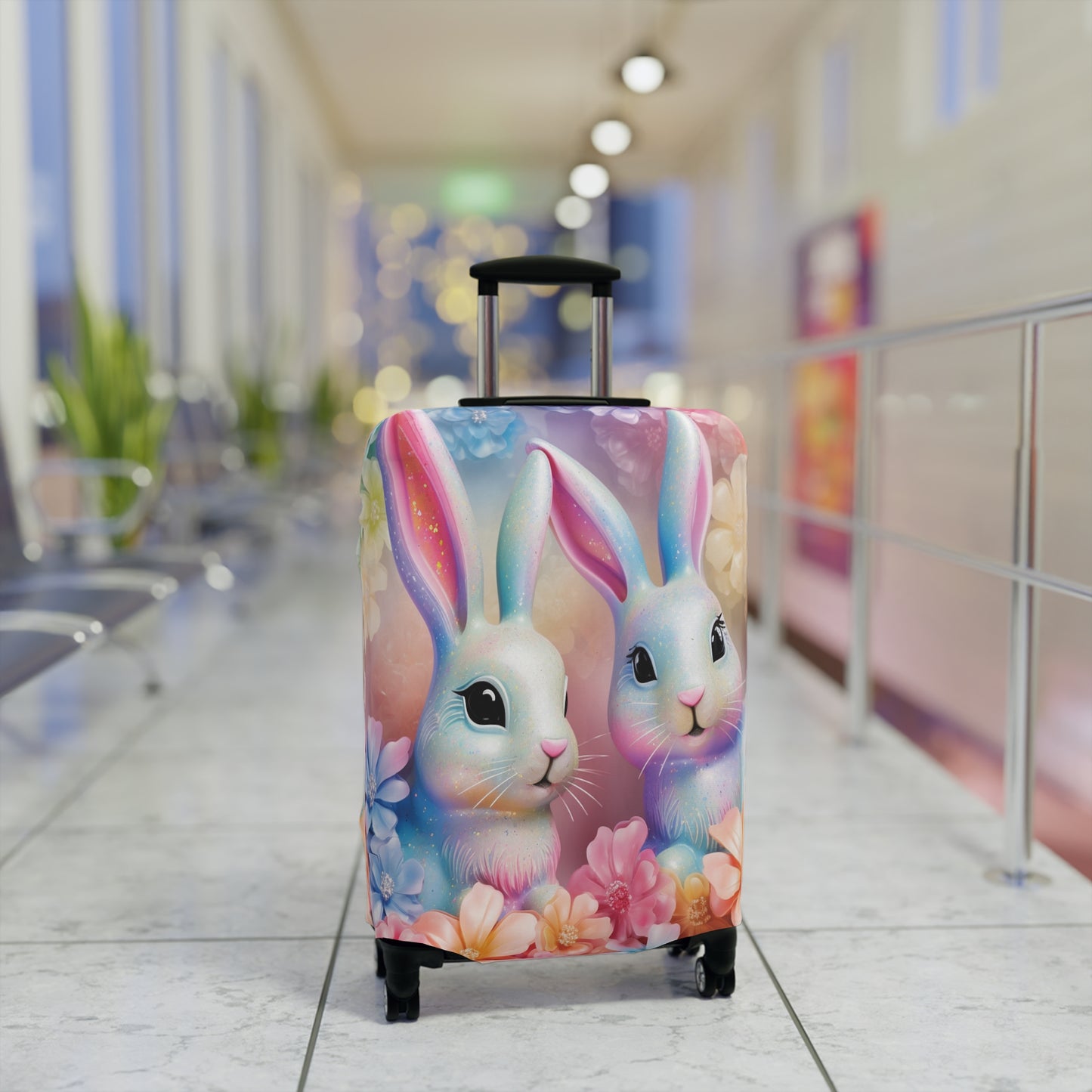 Luggage Cover, Easter, Floral Rabbits, awd-703