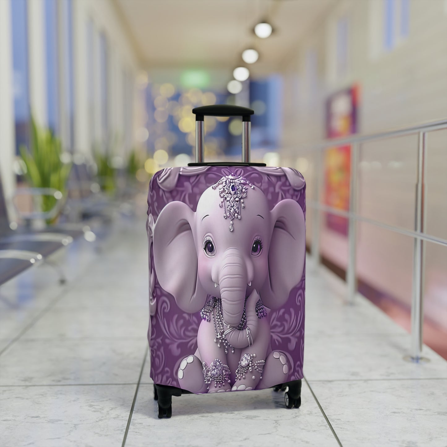 Luggage Cover, Purple Elephant, awd-1415