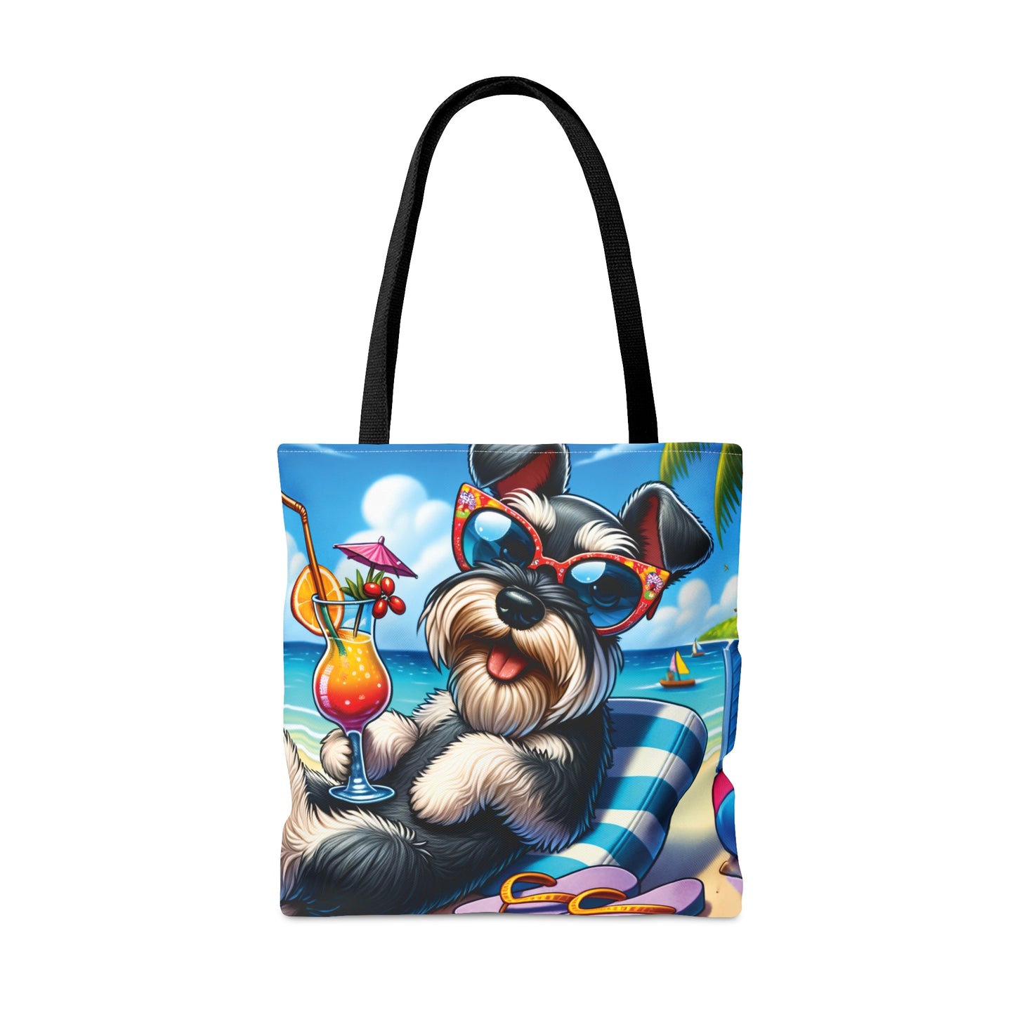 Tote Bag, Dog on Beach, Miniature Schnauzer, Tote bag, awd-1226