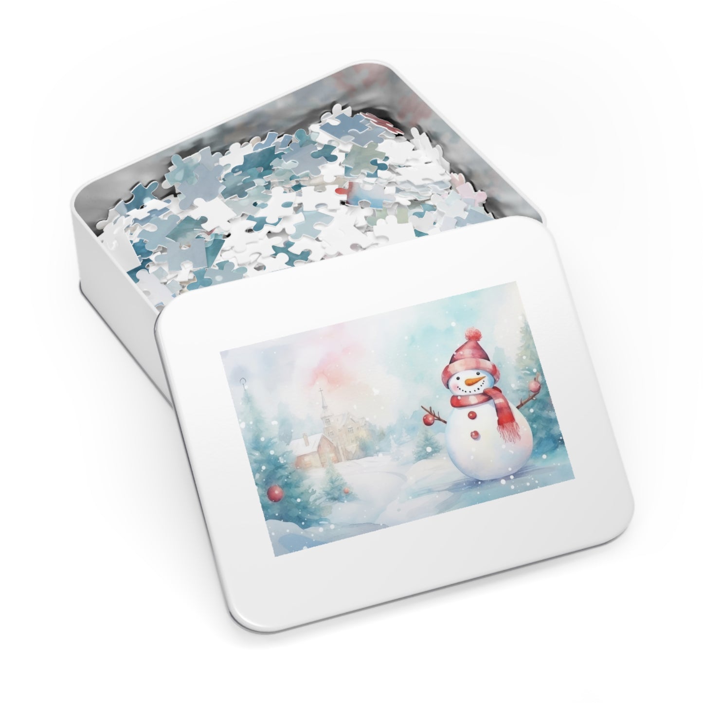 Puzzle, Christmas Snowman, Personalised/Non-Personalised (30, 110, 252, 500,1000-Piece)