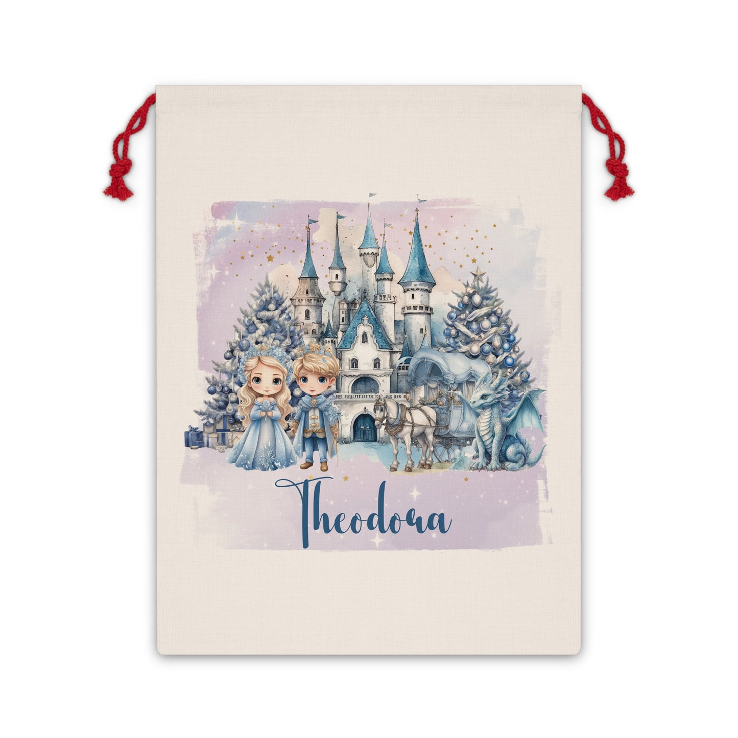 Fairy-Tale Personalised Santa Sack, Linen Bag