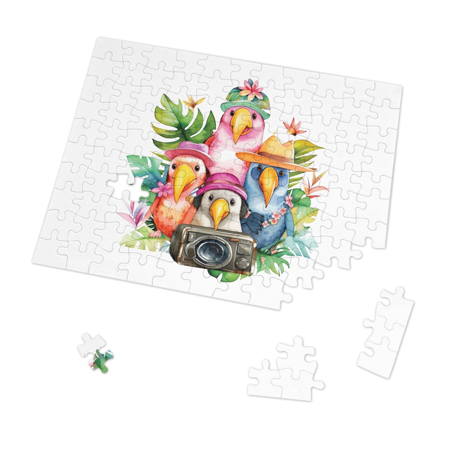 Jigsaw Puzzle, Parrots, Personalised/Non-Personalised (30, 110, 252, 500,1000-Piece)