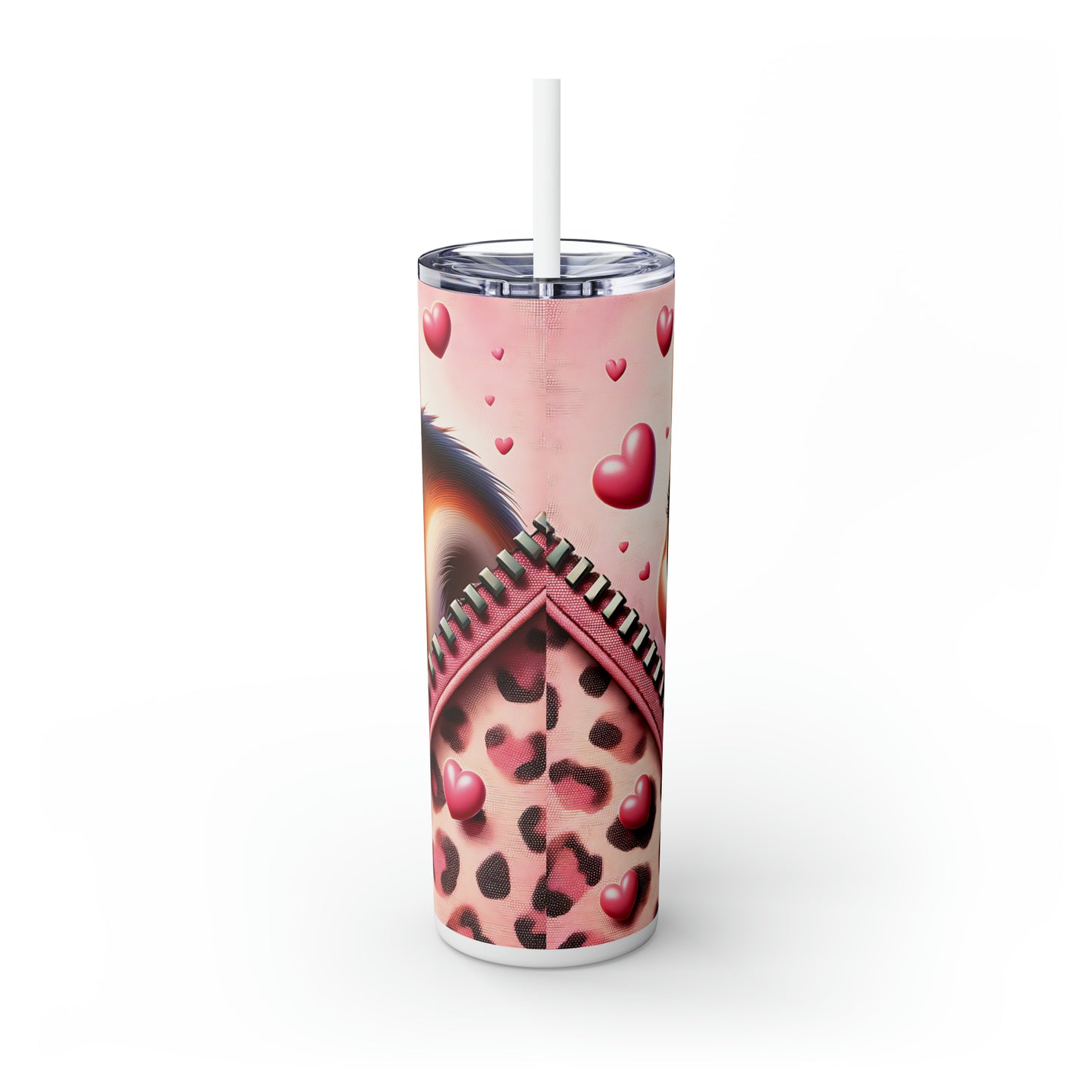 Skinny Tumbler with Straw, 20oz, Chipmunk, Valentines Day, awd-767