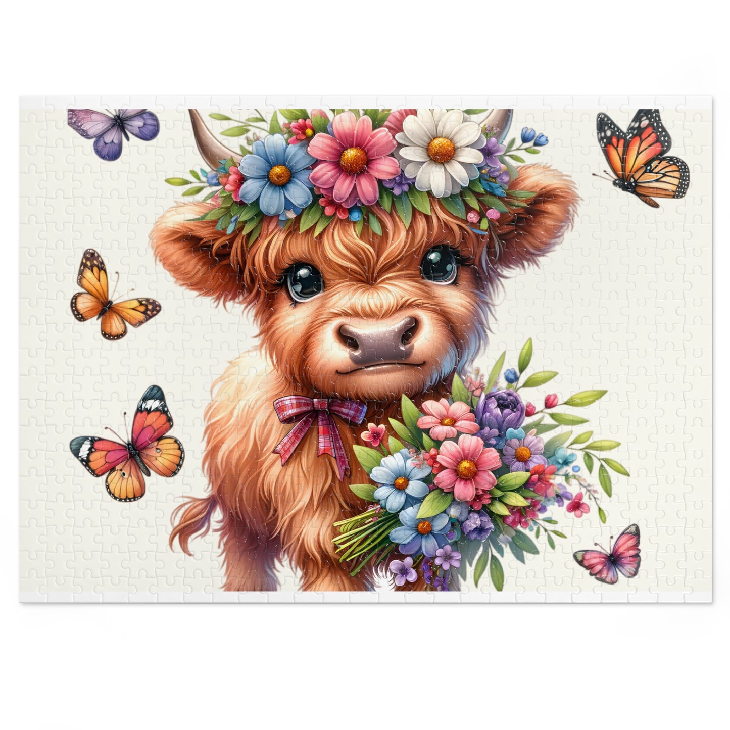 Jigsaw Puzzle, Highland Cow, Personalised/Non-Personalised (30, 110, 252, 500,1000-Piece)