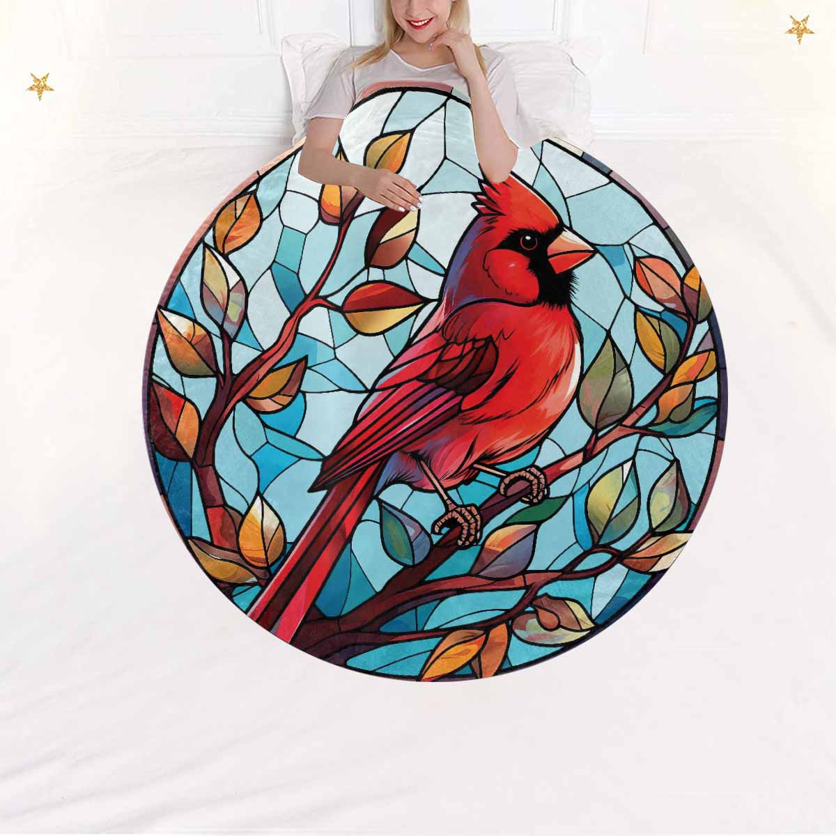 Cardinal_Awd35157  Circular Micro Fleece Blanket 60"